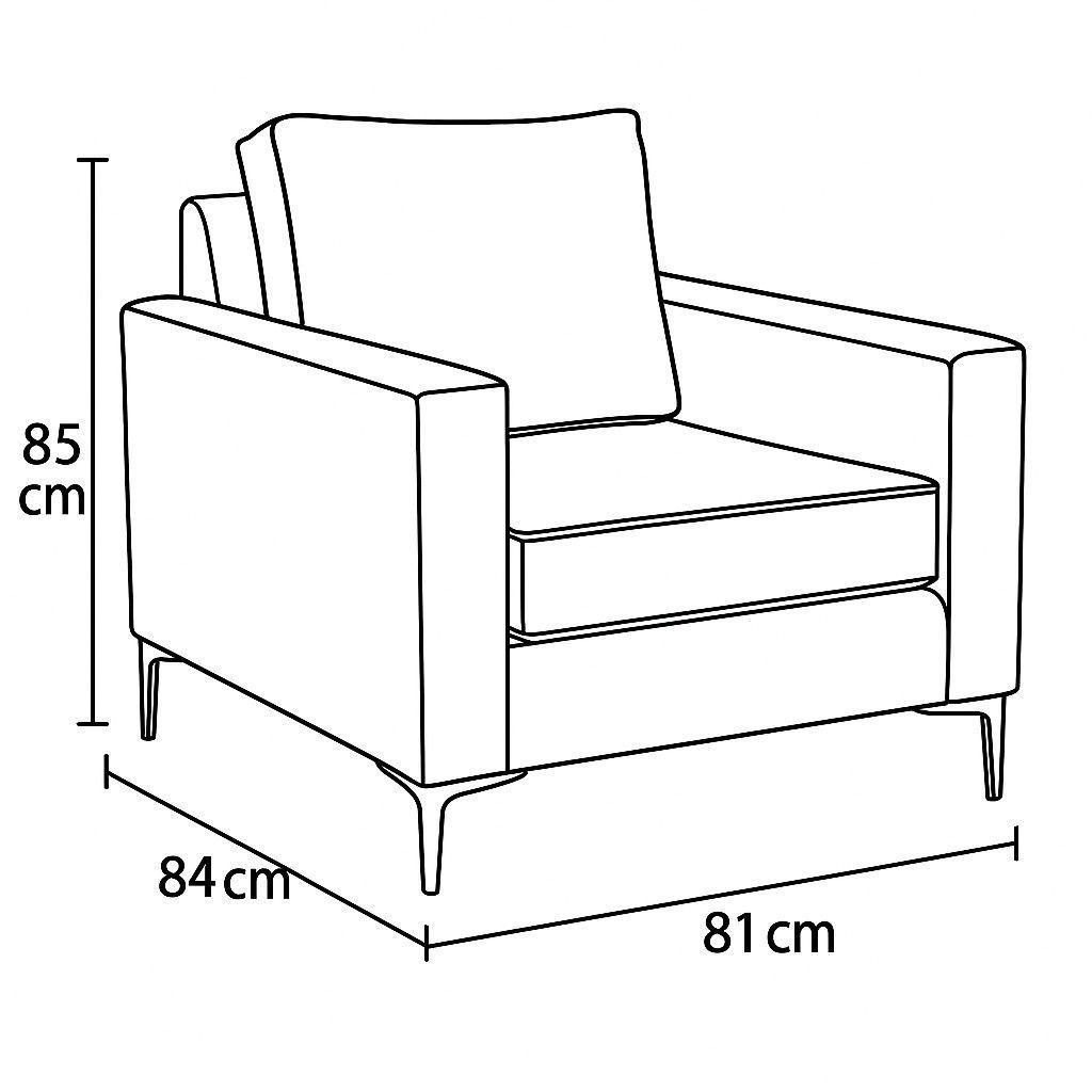 Living  311 Matilda beige seccional y 2 poltronas con resortes  -4