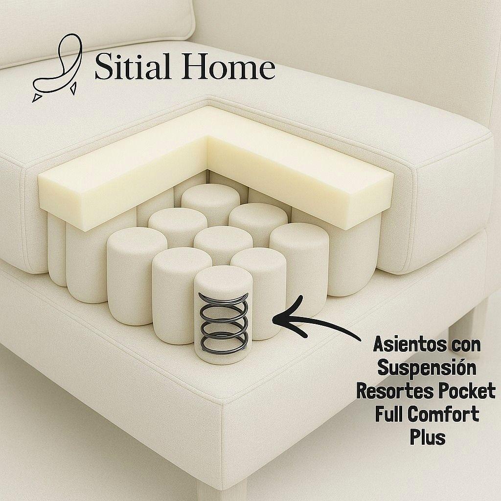 Seccional 6 Cuerpos Baco Blanco  Resortes Pocket             -3