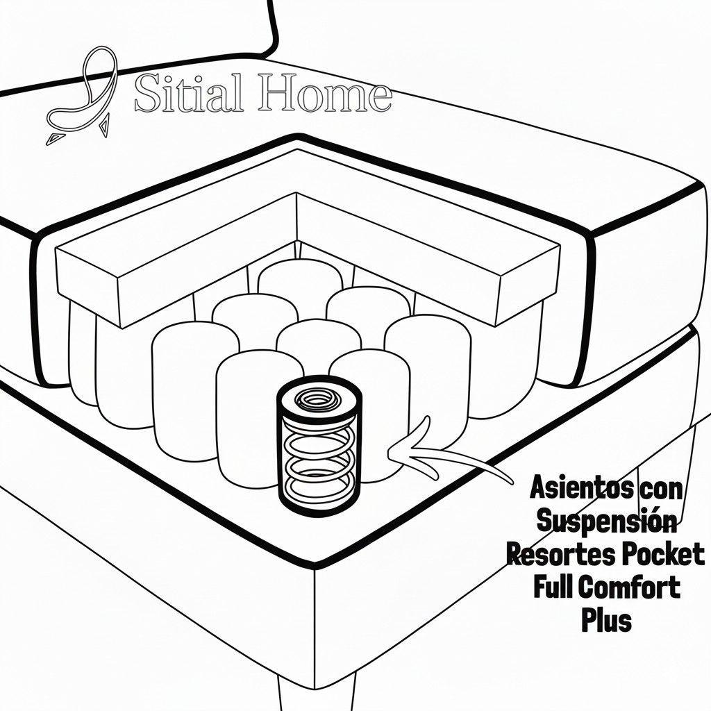 Seccional 6 Cuerpos Baco Blanco  Resortes Pocket             -3