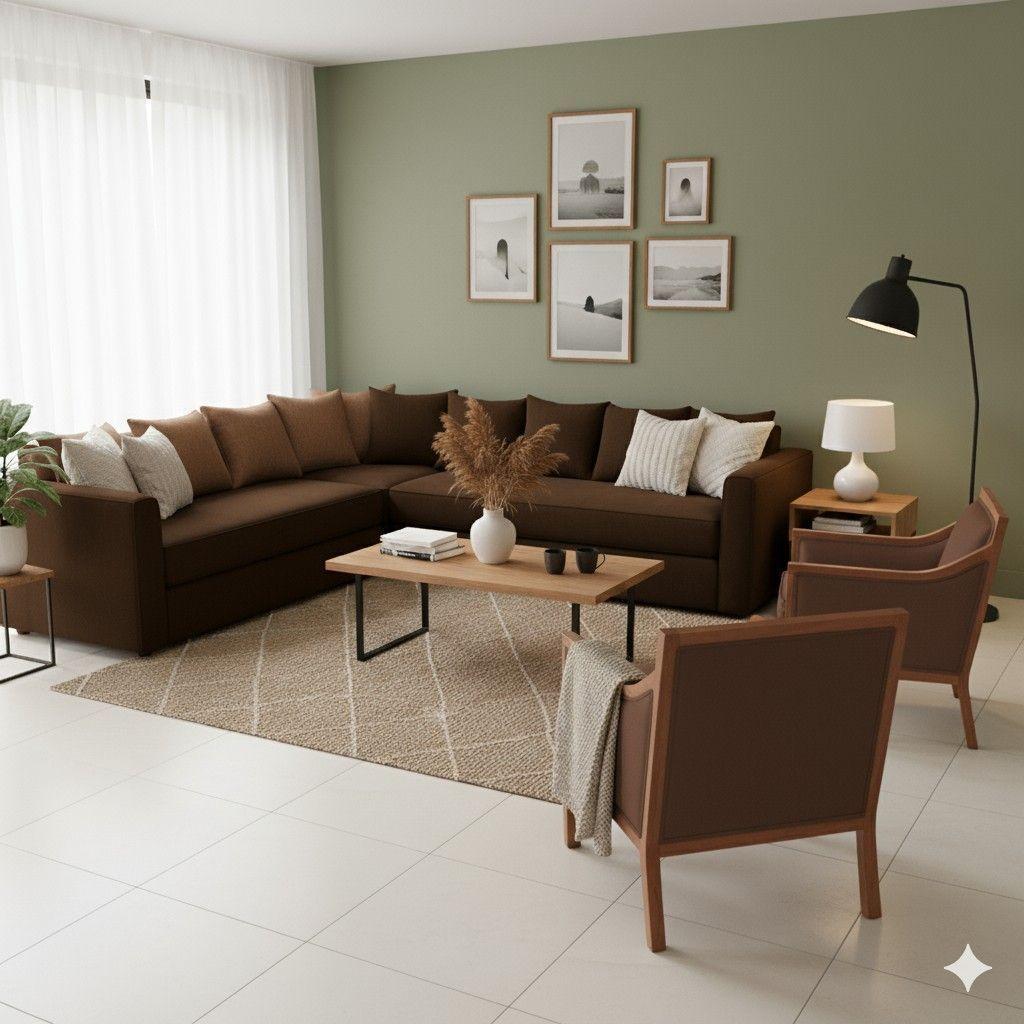 Living 311 Metropolitan Café Seccional con resortes+ 2 Sitiales -0