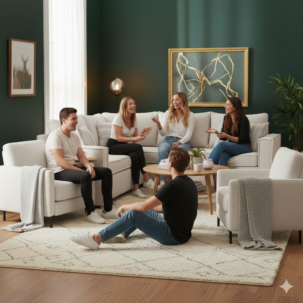 Living 311 Matilda blanco seccional y 2 poltronas con resortes-0