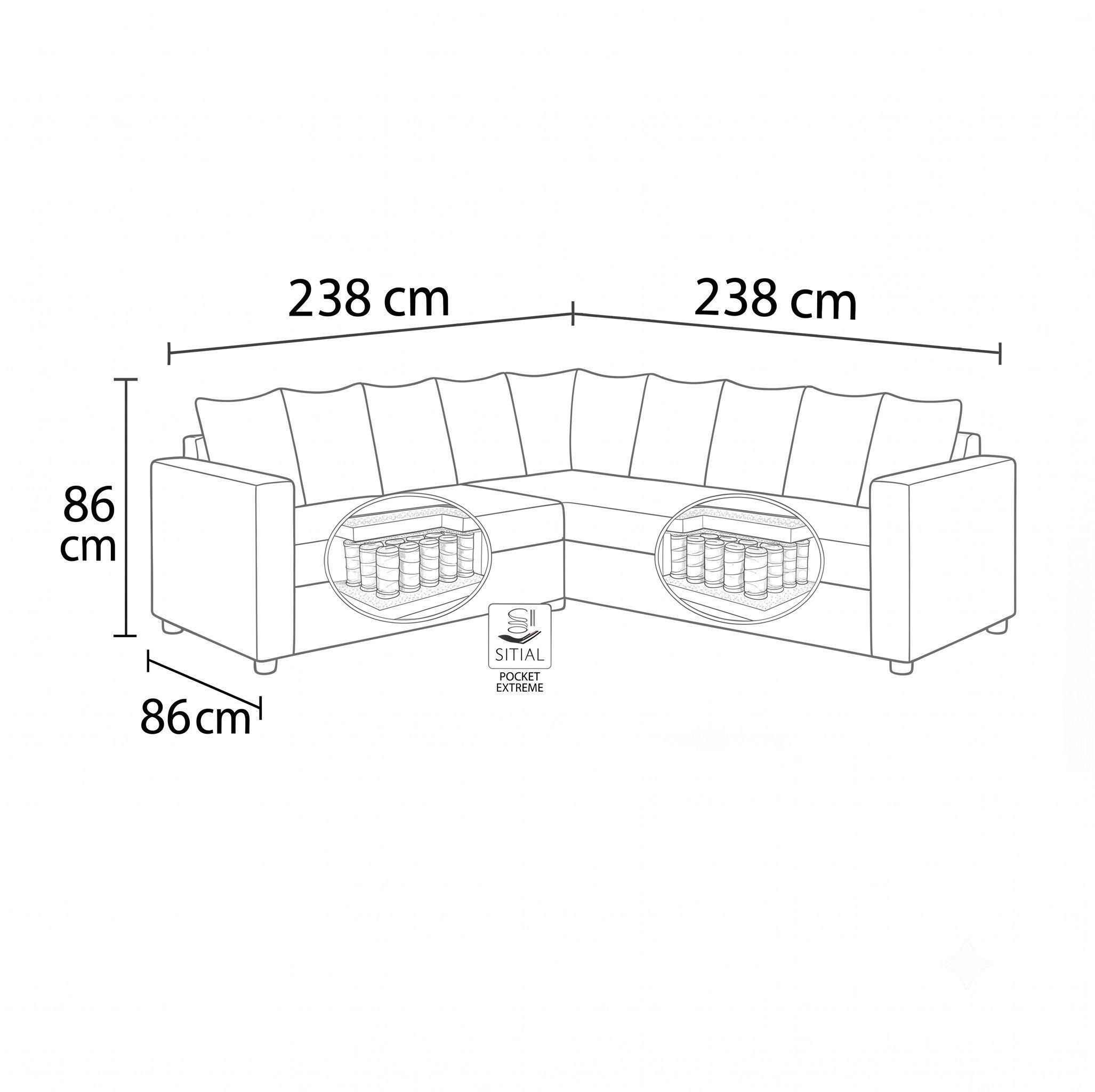 Living 311 Baco Marengo seccional mas 2 poltronas resortes pocket  -2