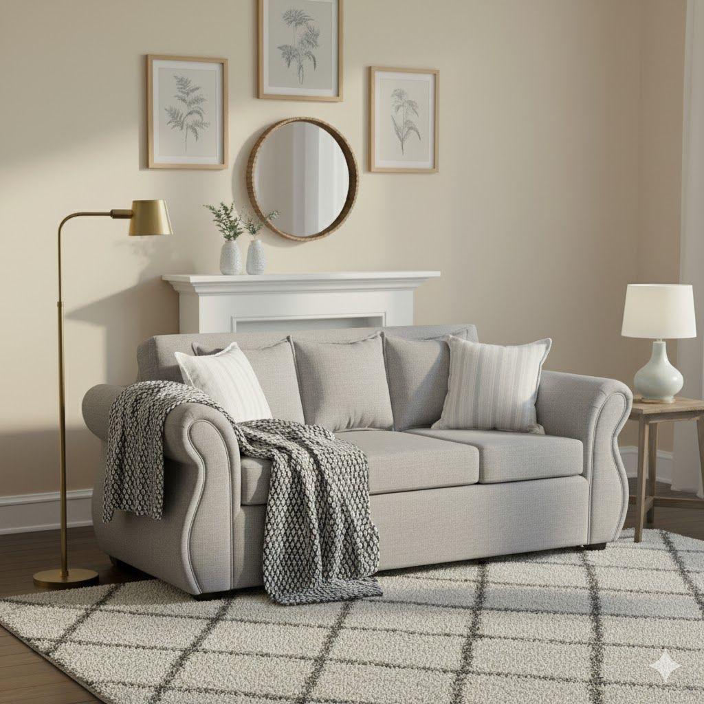 Living  Facundo , gris claro tipo lino sofa mas sitiales Sitial Home-3