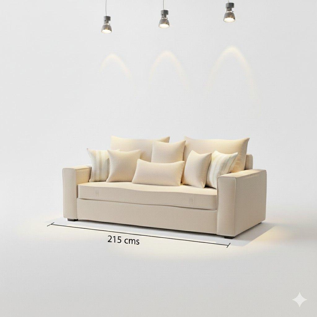 Sofa 3 cuerpos con Resortes full comfort plus Agustina Beige -2