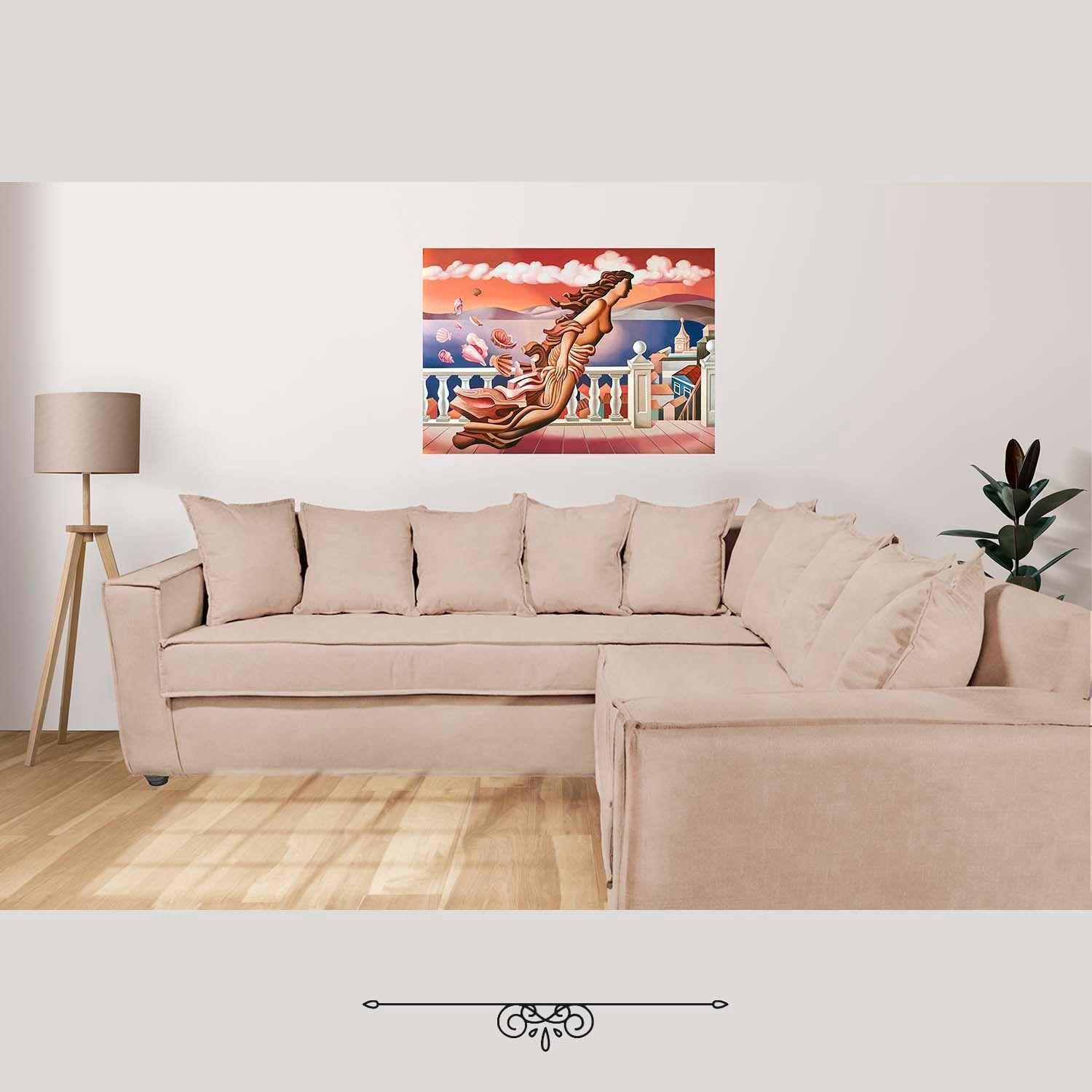 Seccional 6 Cuerpos Baco Beige Resorte Pocket  -1