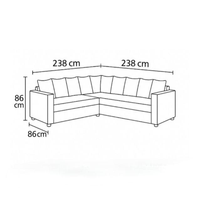 Seccional 6 Cuerpos Baco Beige Resorte Pocket  -2