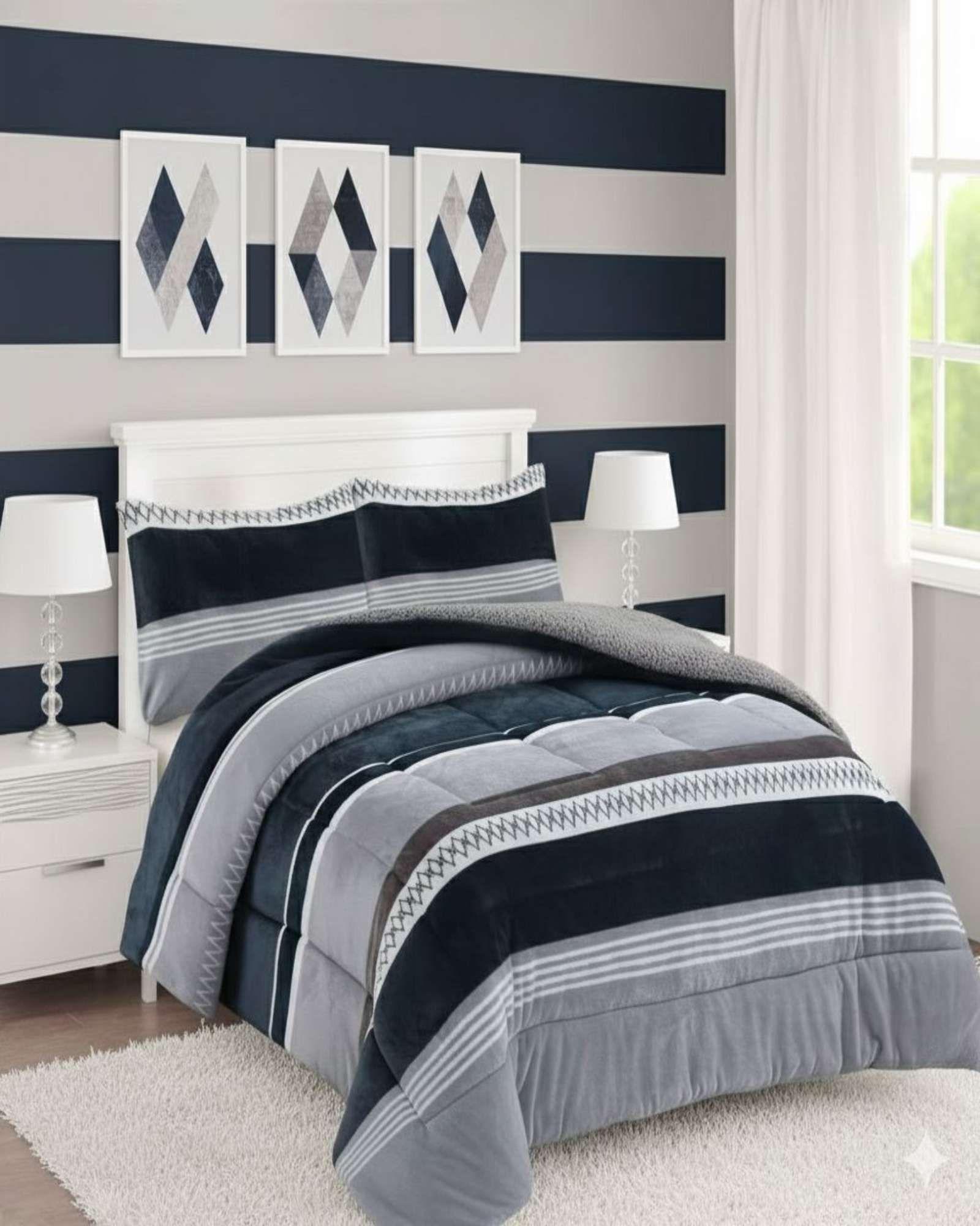 Plumón Cubrecama Chiporro color gris 1.5 plaza Extra Cálido Invierno Premium-4