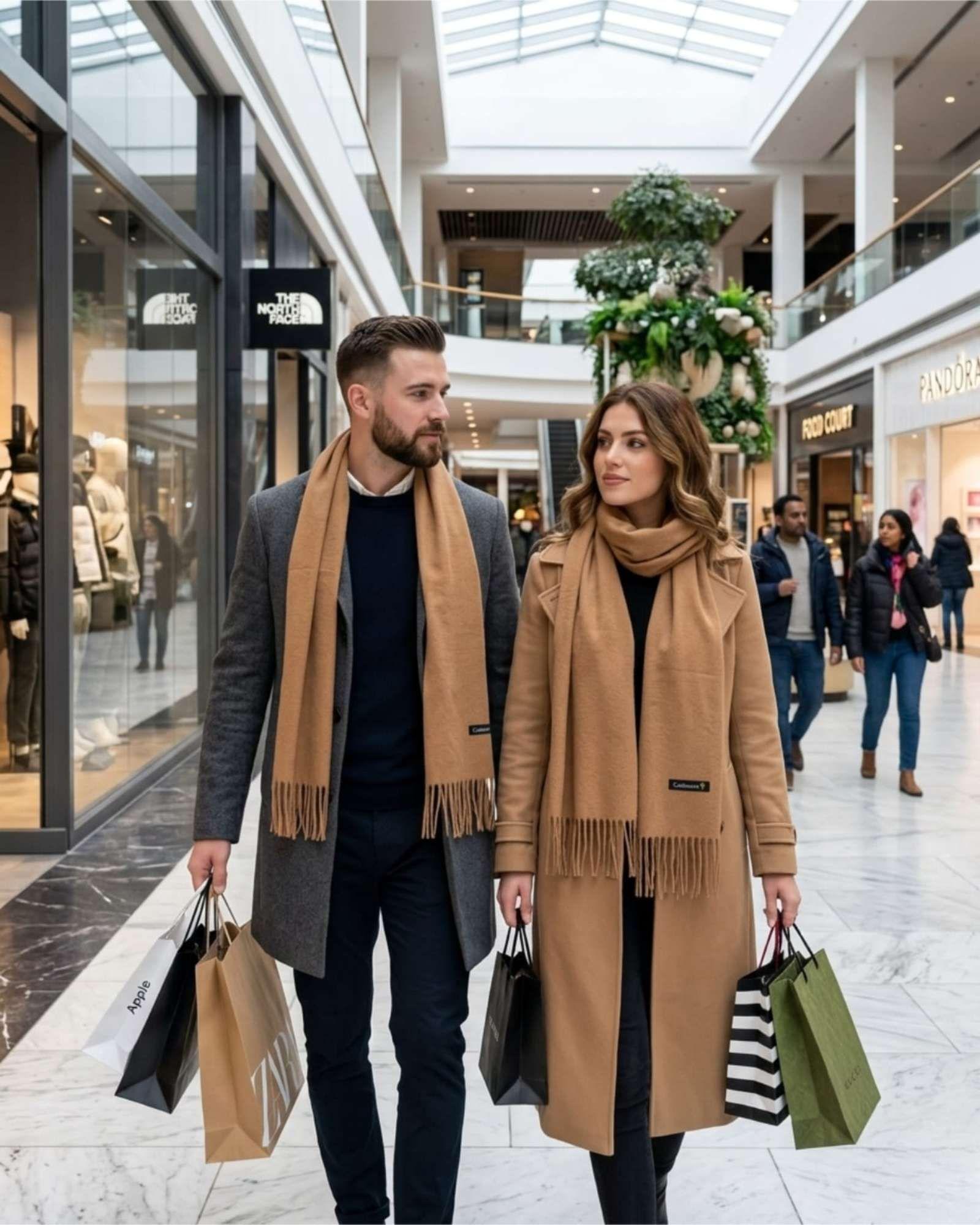 Bufanda Cashmere Premium Unisex Varios Colores café-3