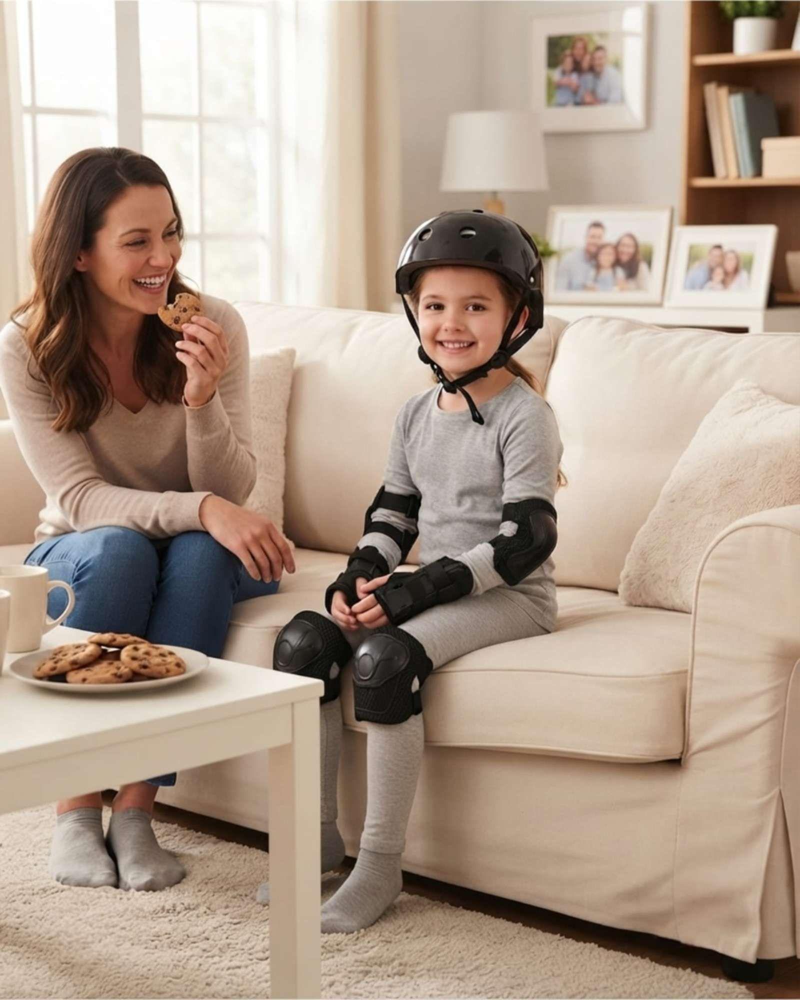 Kit De Proteccion Infantil Casco Rodilleras Coderas Y Muniqueras 04-2