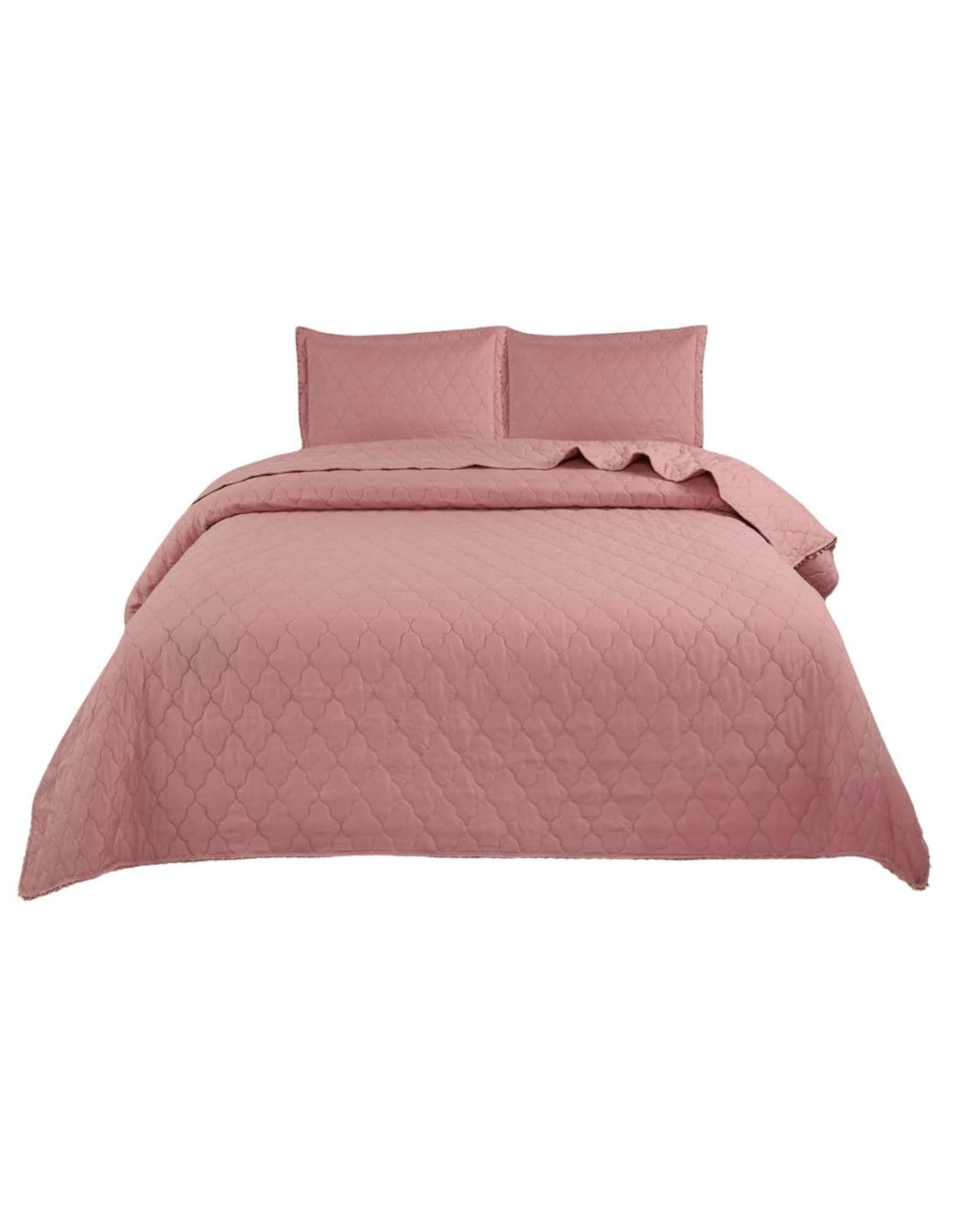 Cobertores de Verano-Primavera con Diseño de Pompon (2 plazas) morado-2