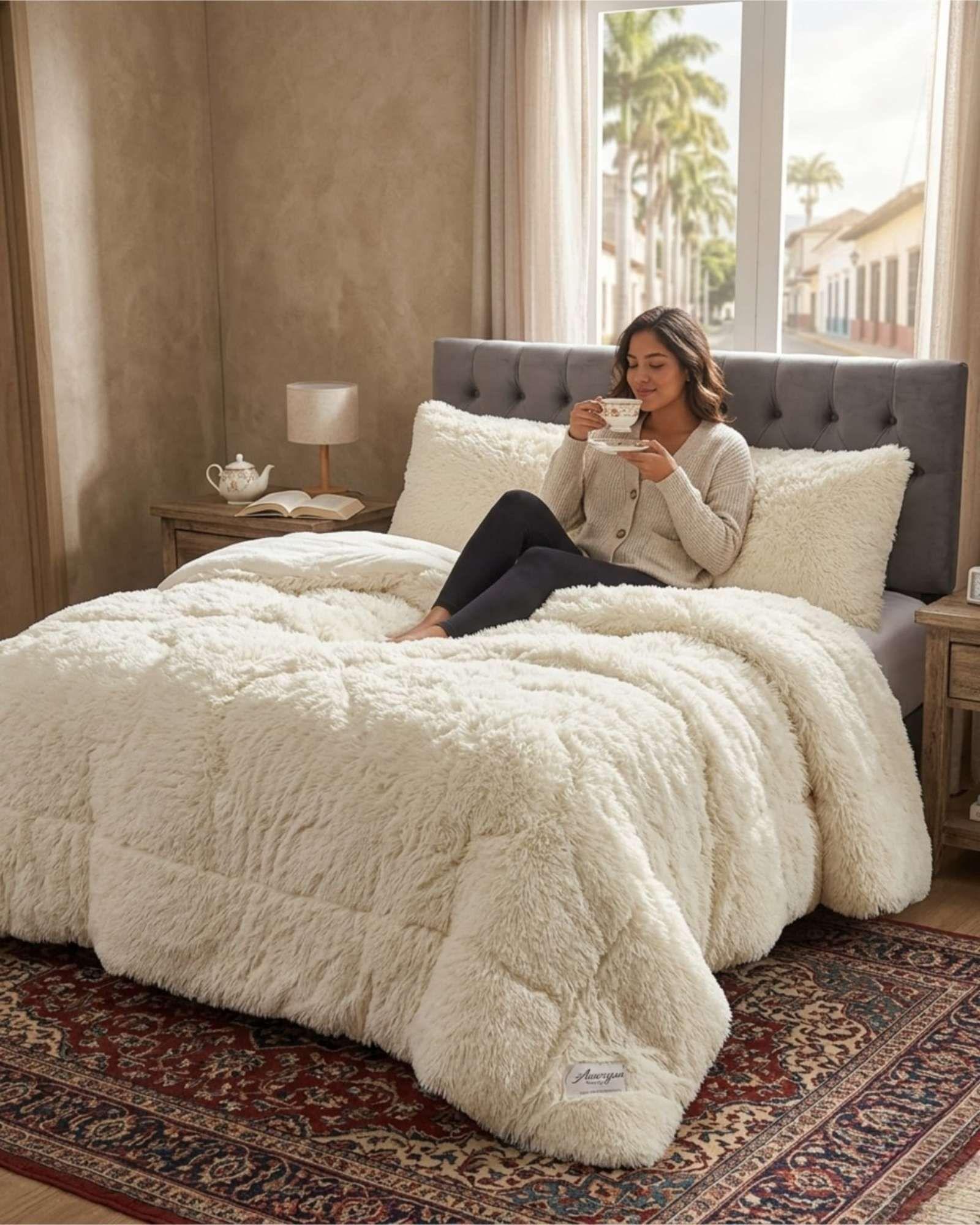 Plumón 2 Plazas Chiporro Sherpa Extra Cálido + Fundas beige-3