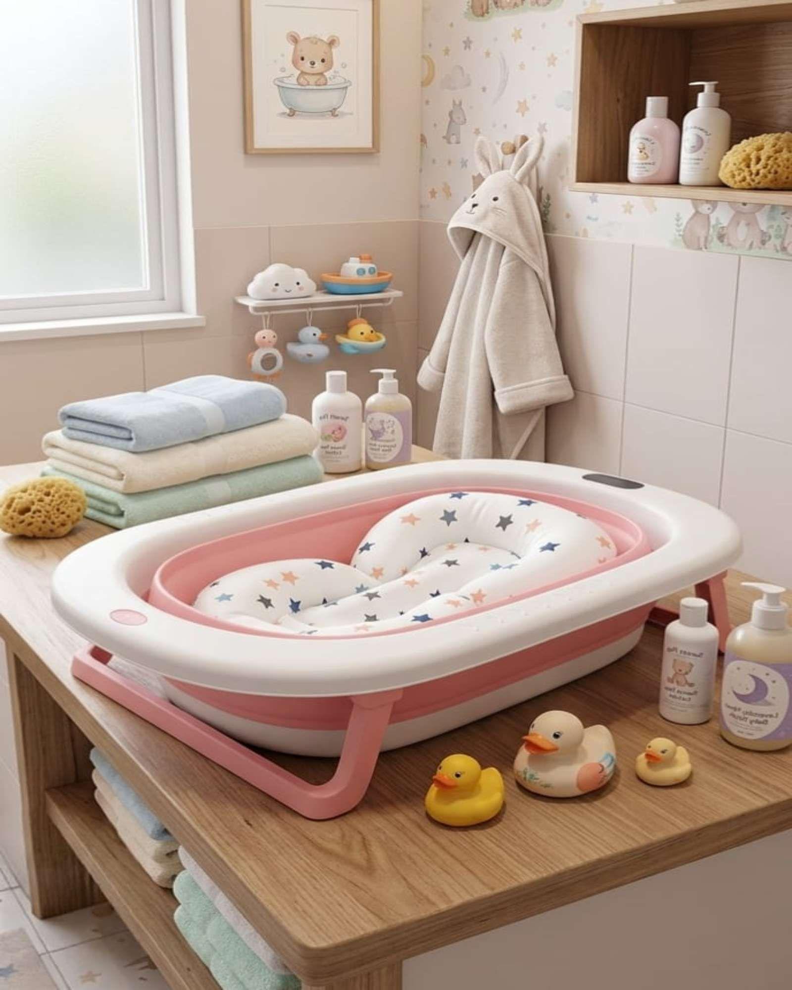 Bañera Plegable Premium Termómetro Digital + Cojín Ergonómico Antideslizante C2-0