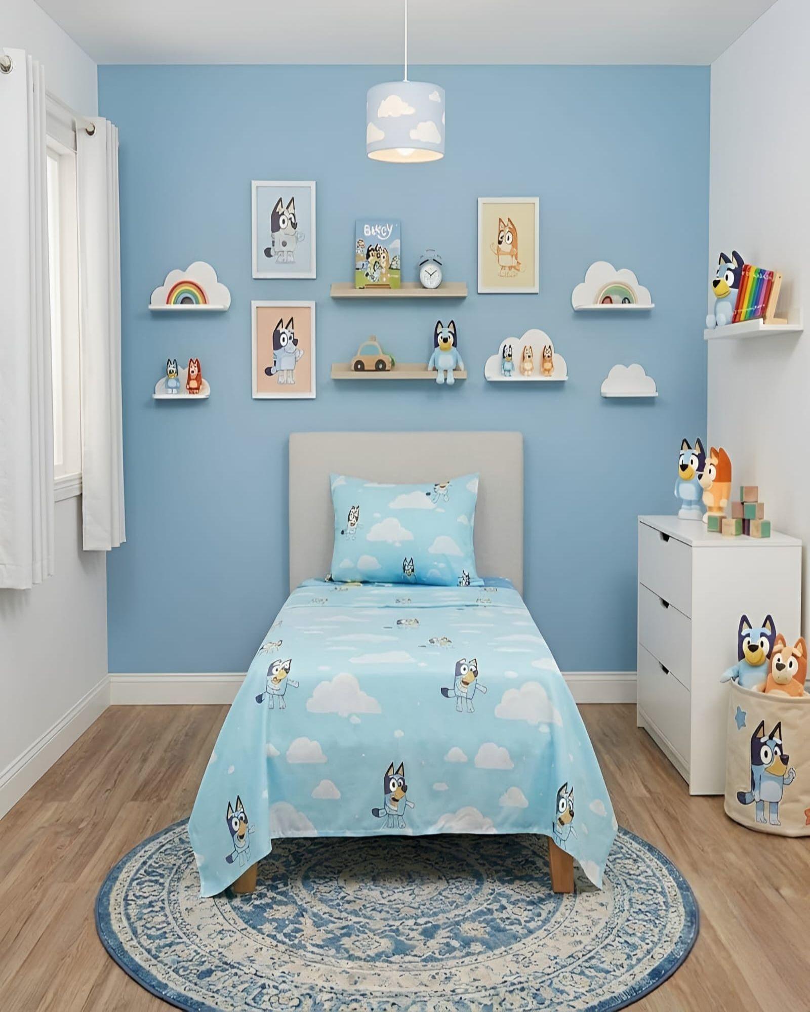Sabanas infantil Bluey plaza y media Mashini-2