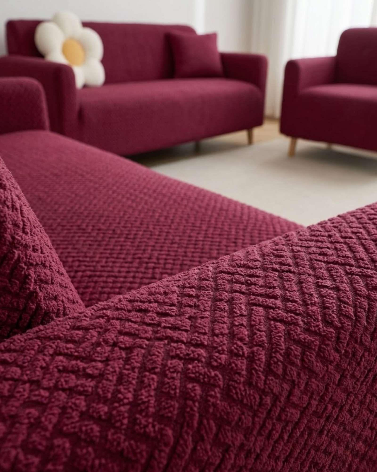 Juego de Cubre Sillón 3+1+1 Texturizado Premium - Ajuste Perfecto 03-3