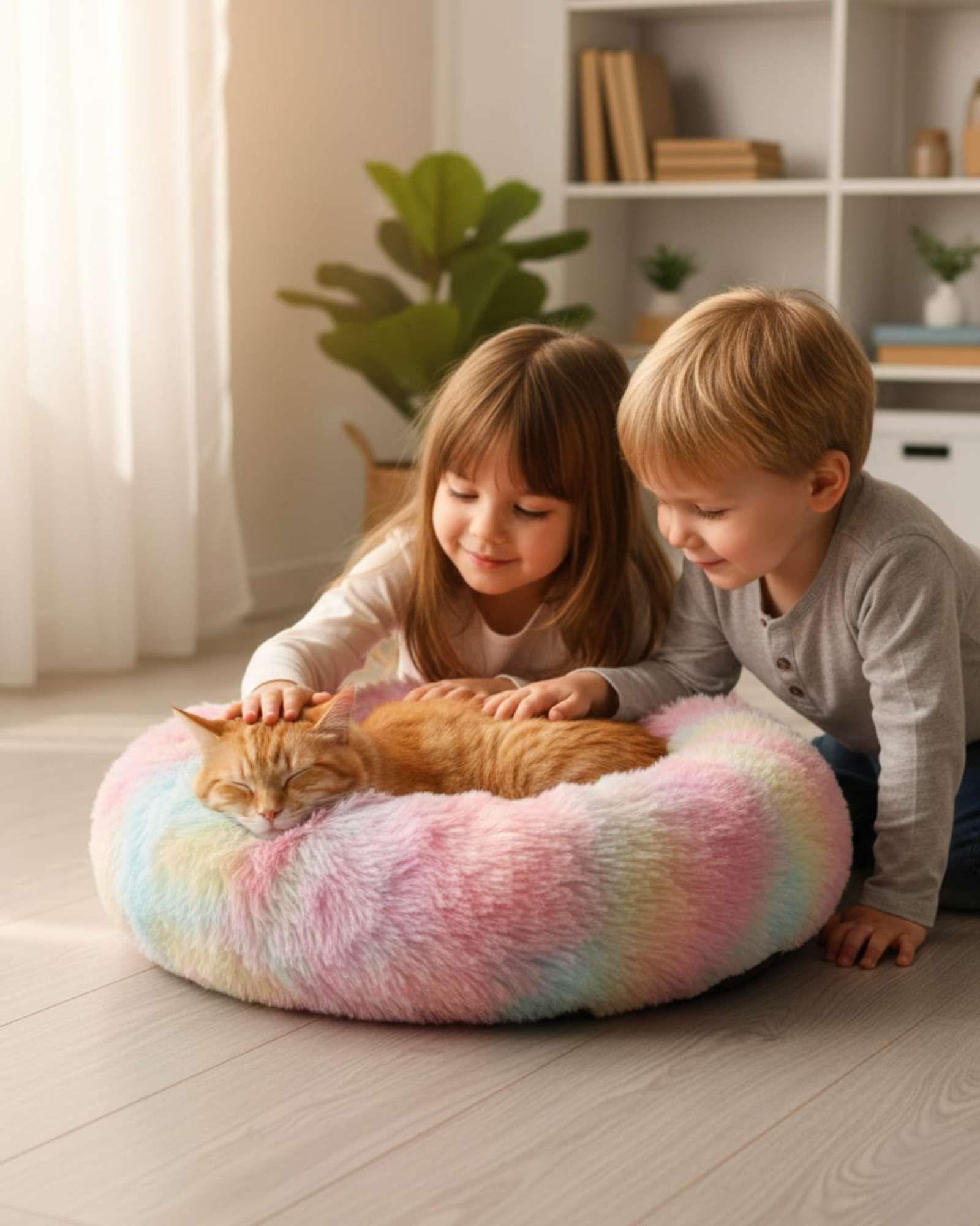Cama Acolchada de Alta Densidad para tus mascotas 80 cm multicolor-4