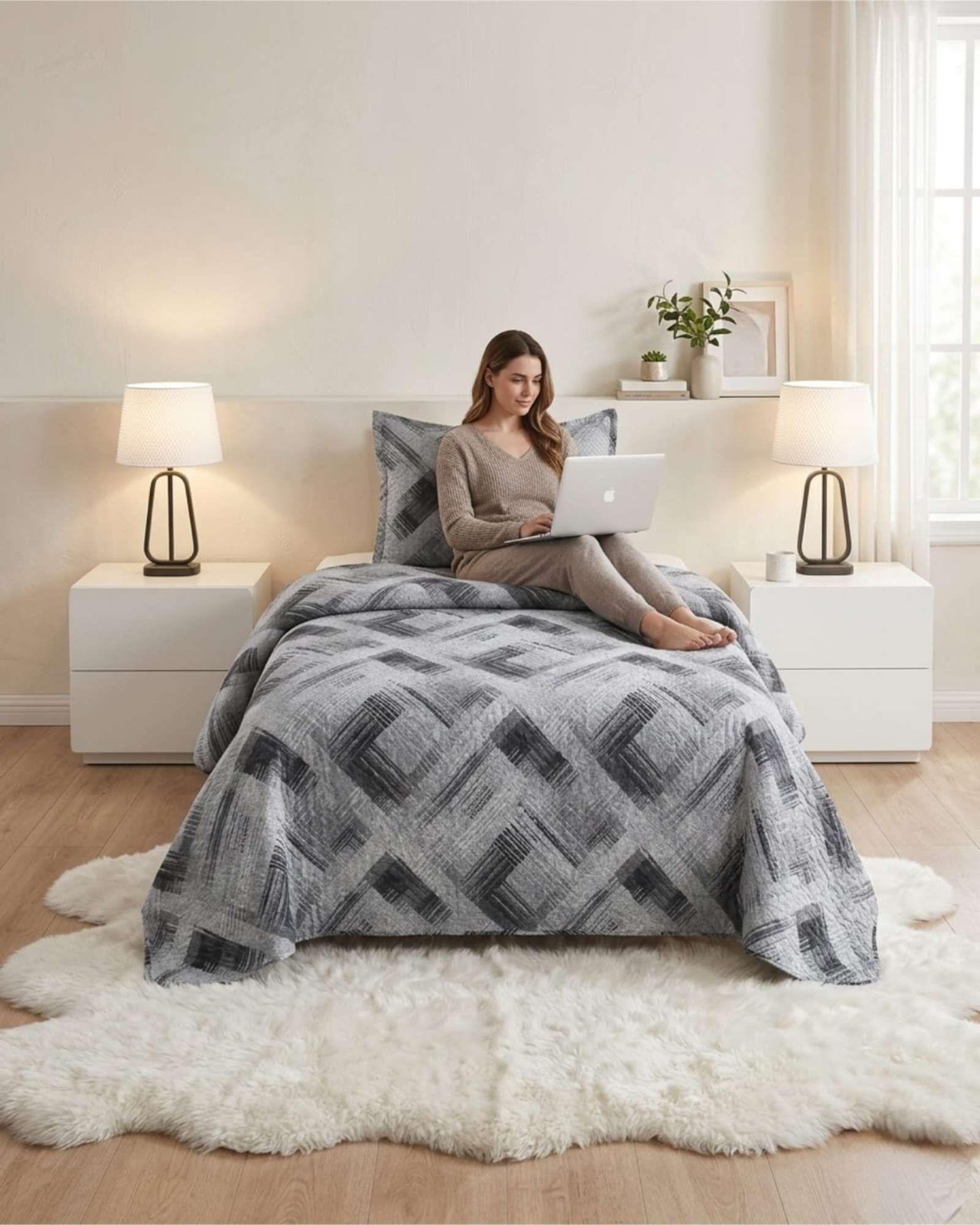 Cubrecama Quilt Verano Plaza Y Media Estampado Temática a12-3