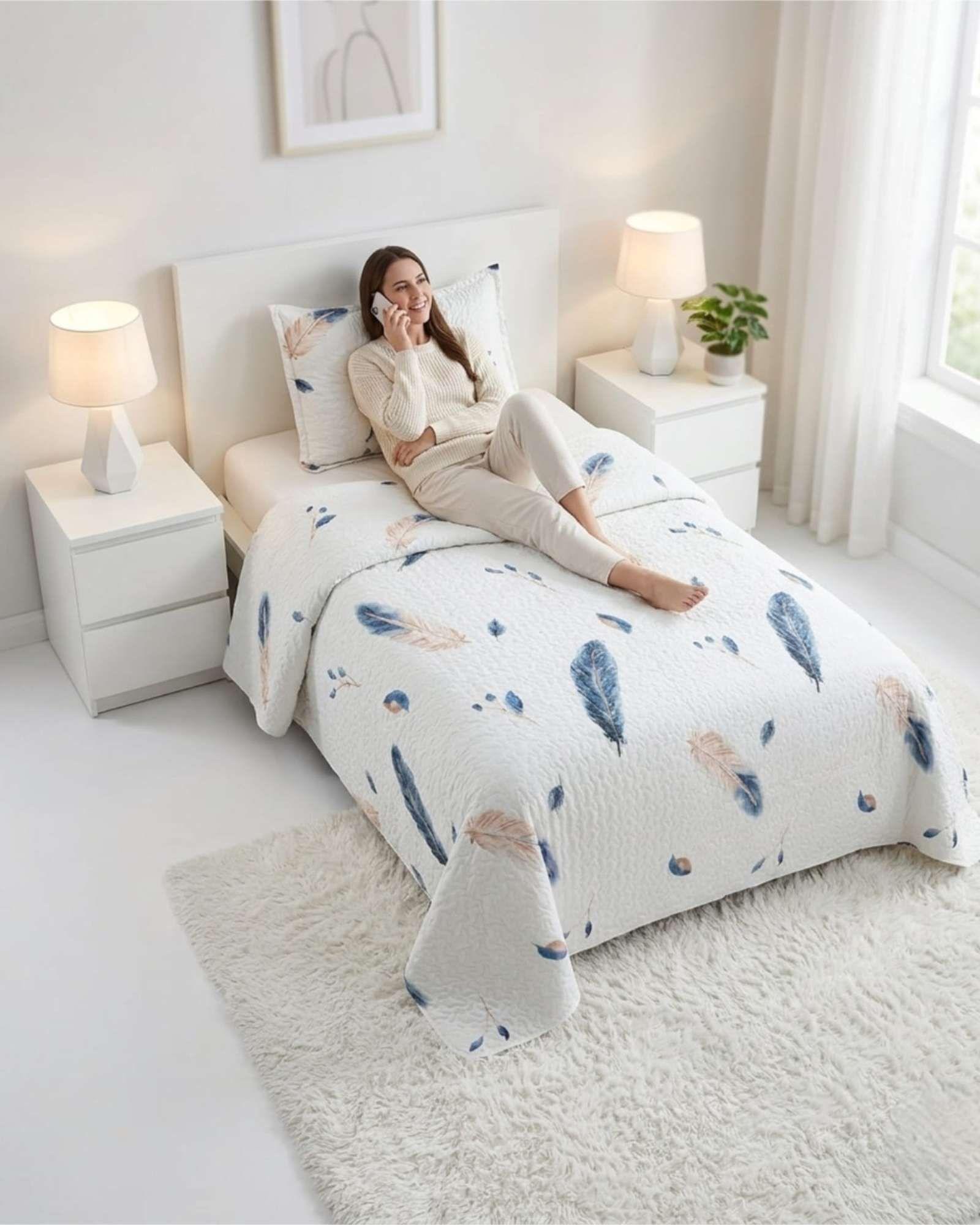 Cubrecama Quilt Verano Plaza Y Media Estampado Temática a14-0