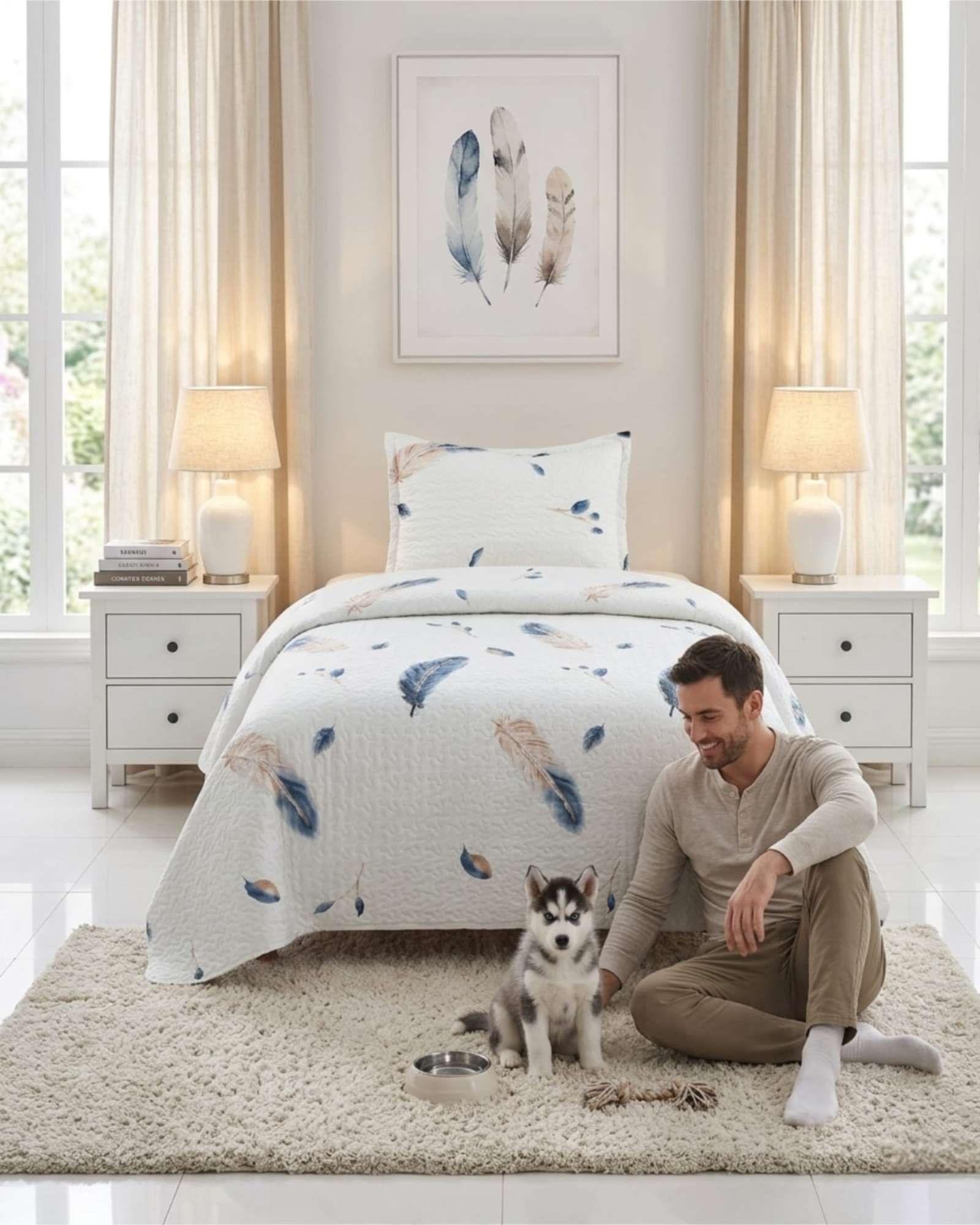 Cubrecama Quilt Verano Plaza Y Media Estampado Temática a14-3