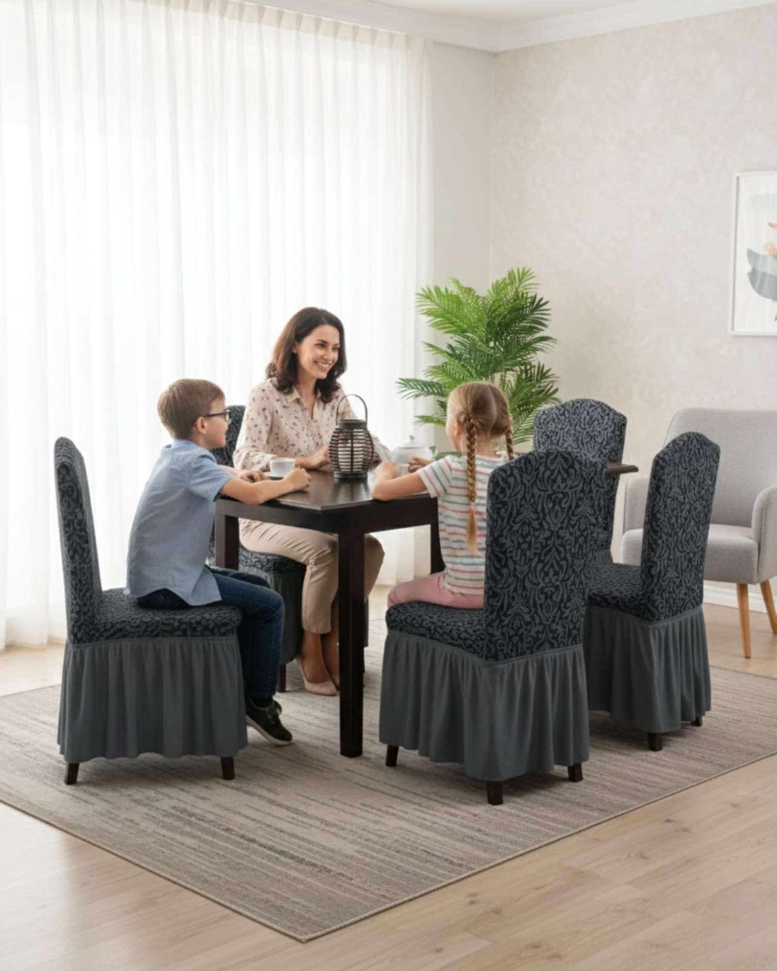 JUEGO DE 6 FUNDAS DE SILLA TEJIDO 3D M10-2