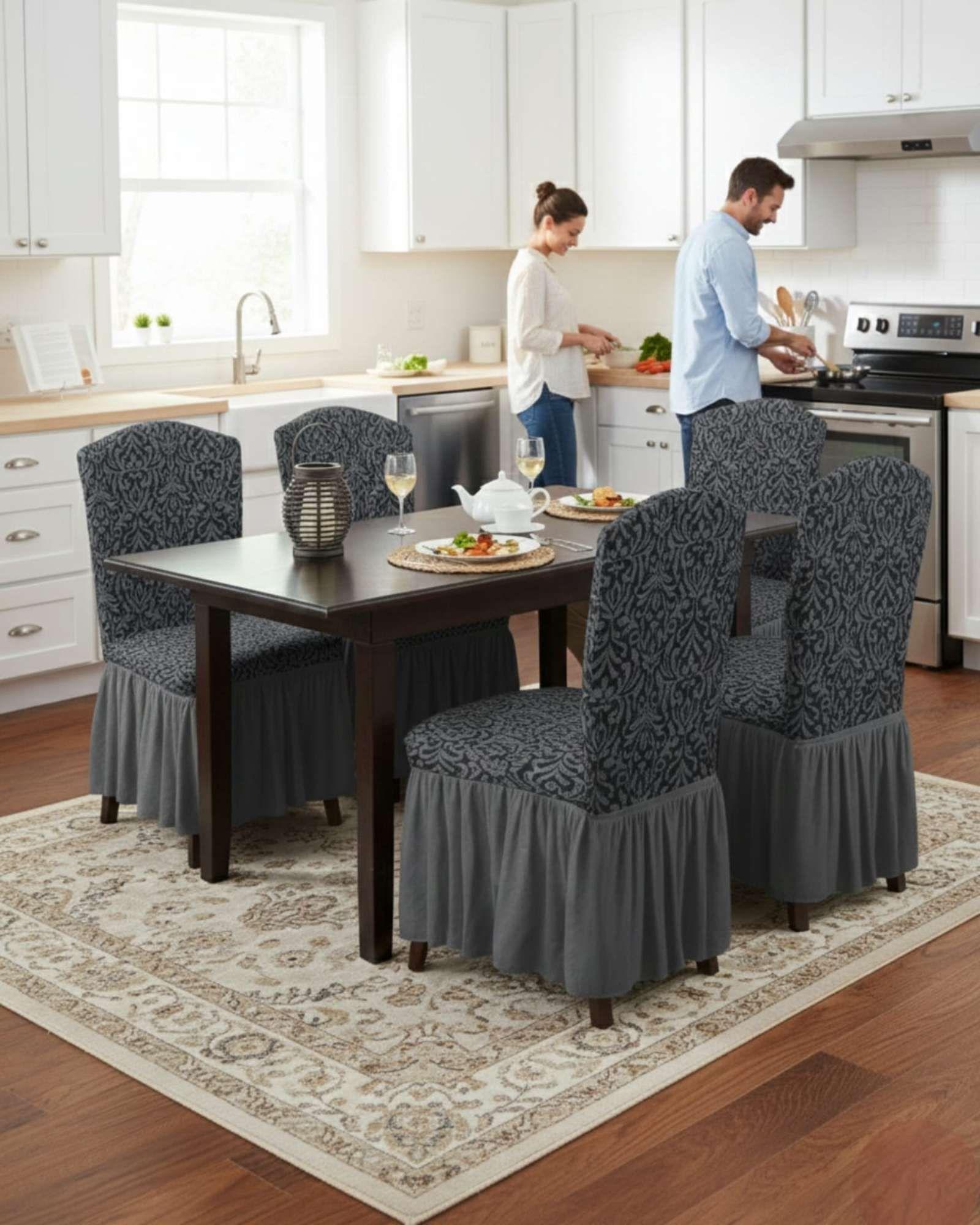 JUEGO DE 6 FUNDAS DE SILLA TEJIDO 3D M10-3