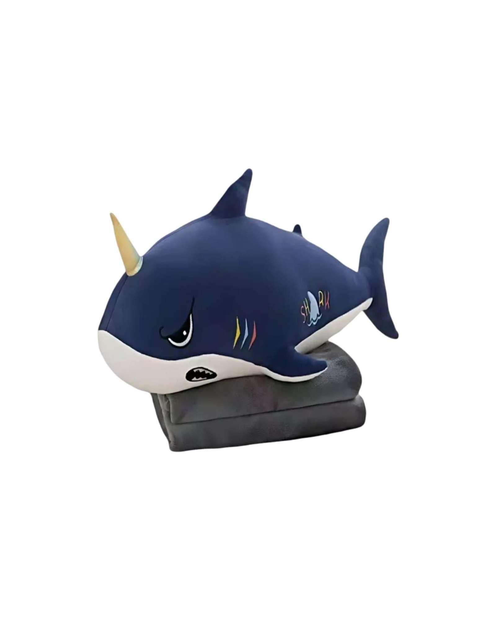Tiburón: Peluche Almohada Cojín Con Manta Polar Tiburón 2 en 1-4