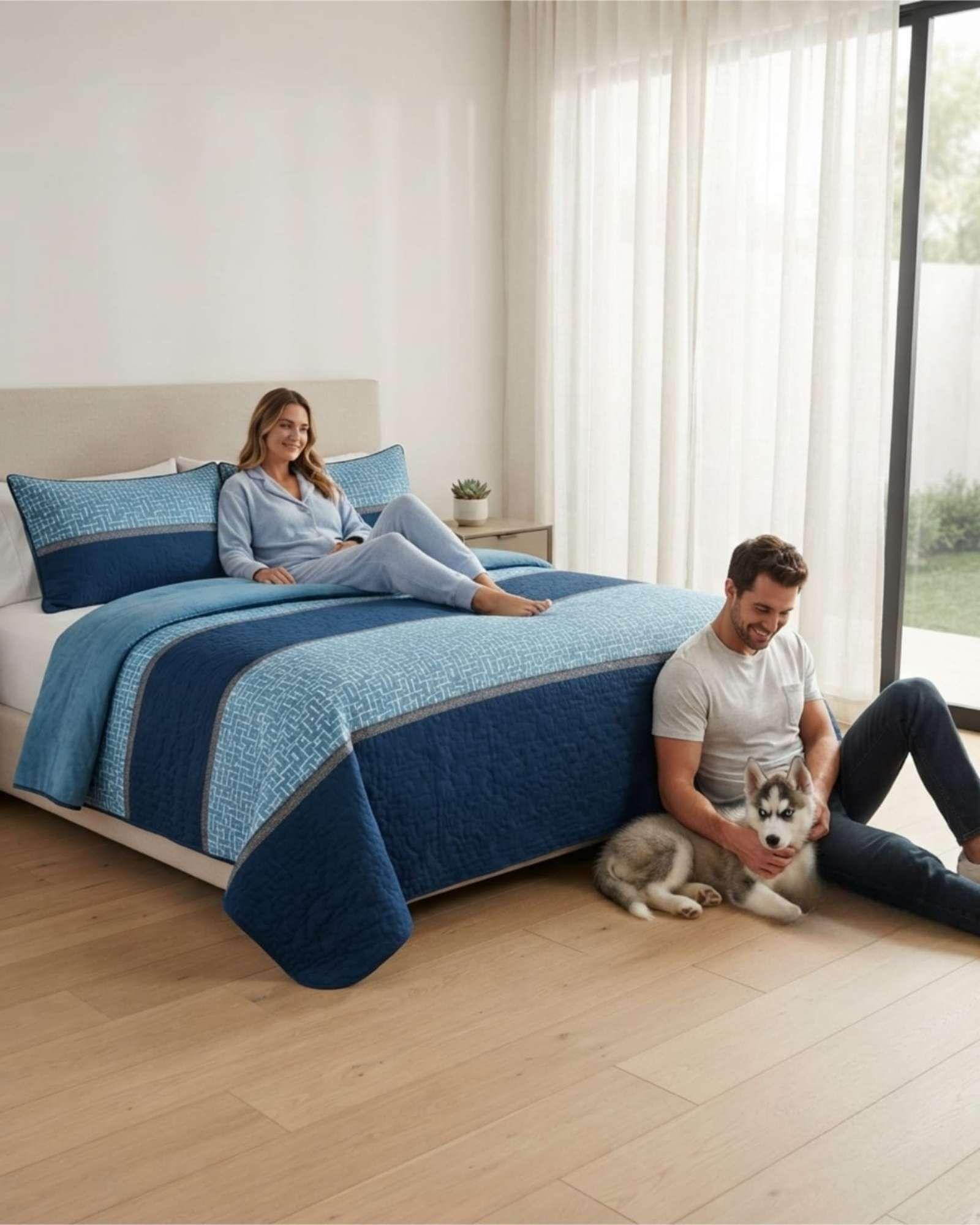 Cubrecama Delgado King Transpirable Con Fundas Mas Almohadas m17-1