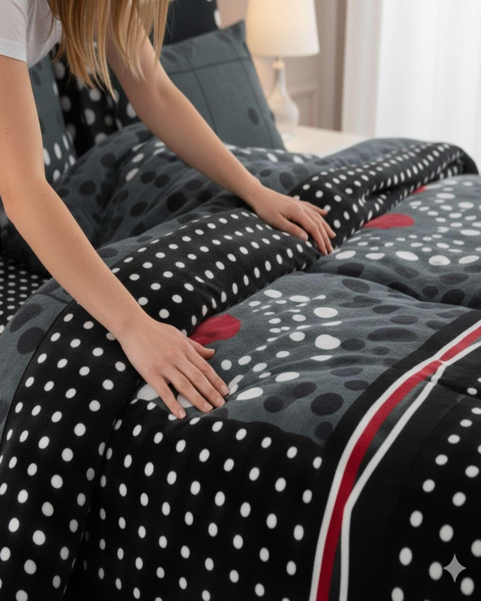 Cubrecama Premium Plush y Chiporro - Invierno King negro-2