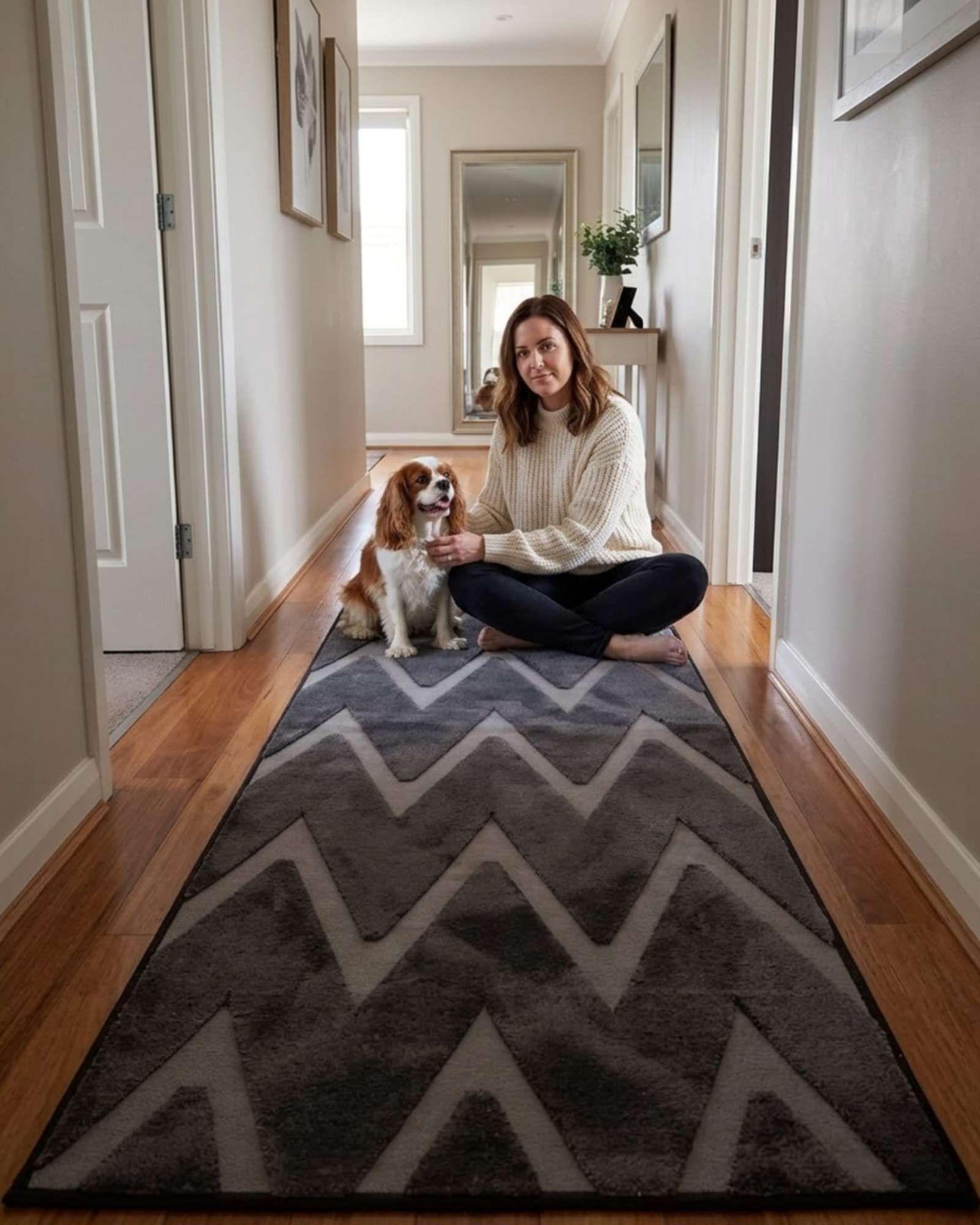 Alfombra Pasillera Moderna Diseño Jacquard 60x160cm m6-3