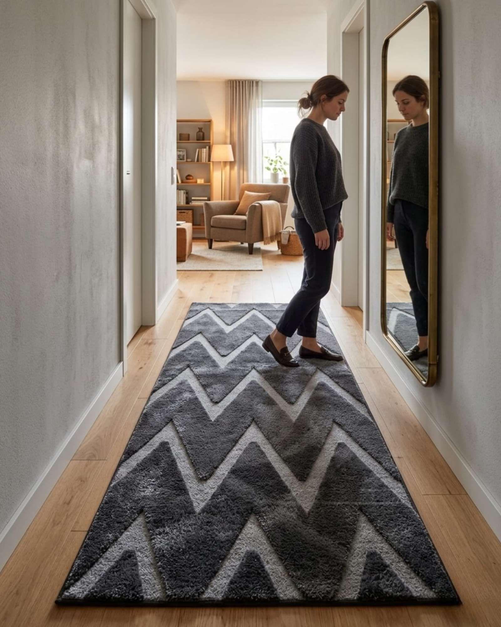 Alfombra Pasillera Moderna Diseño Jacquard 60x160cm m6-4