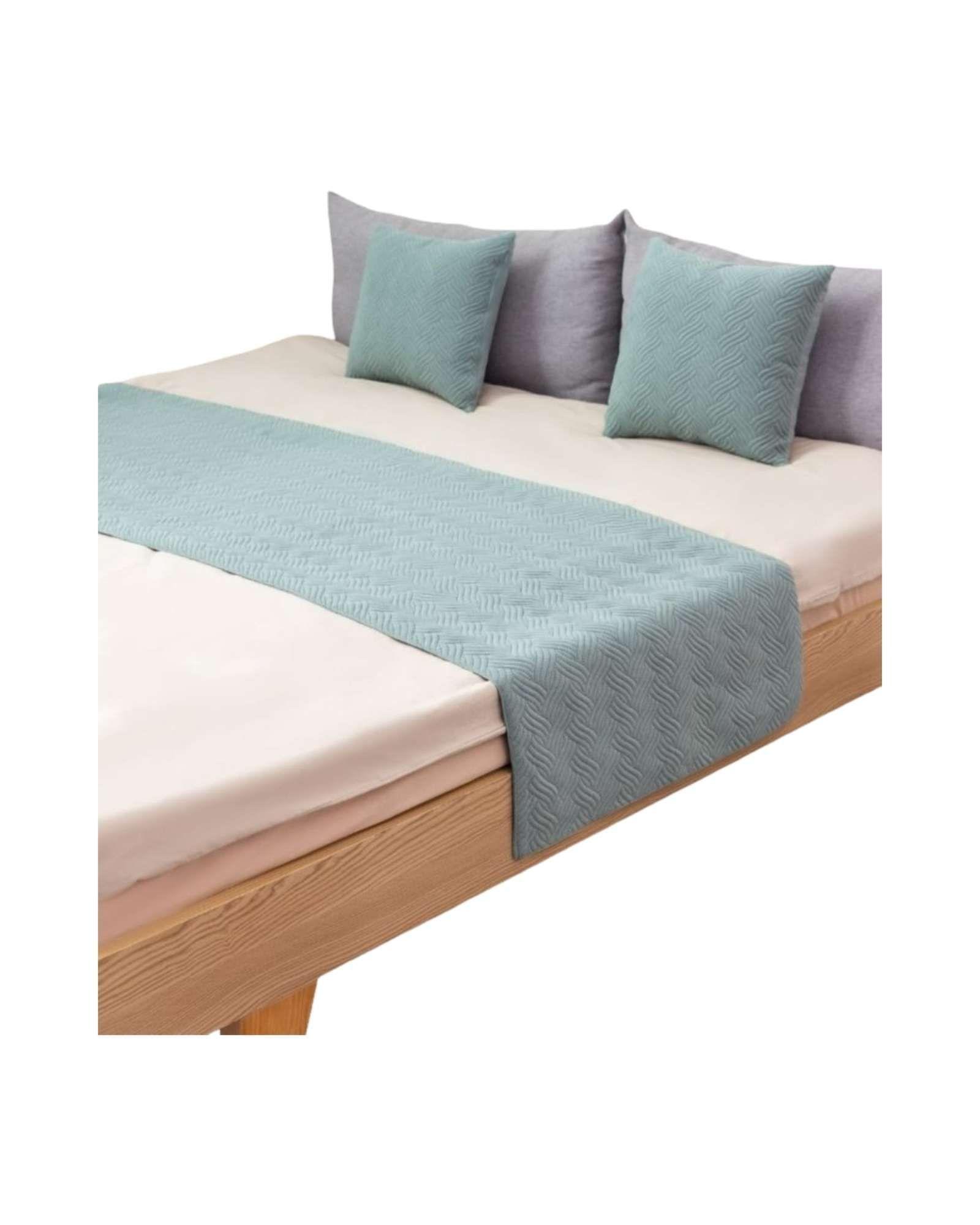 Set de Pieceras Plush + Fundas de Cojin 45×45 celeste-0