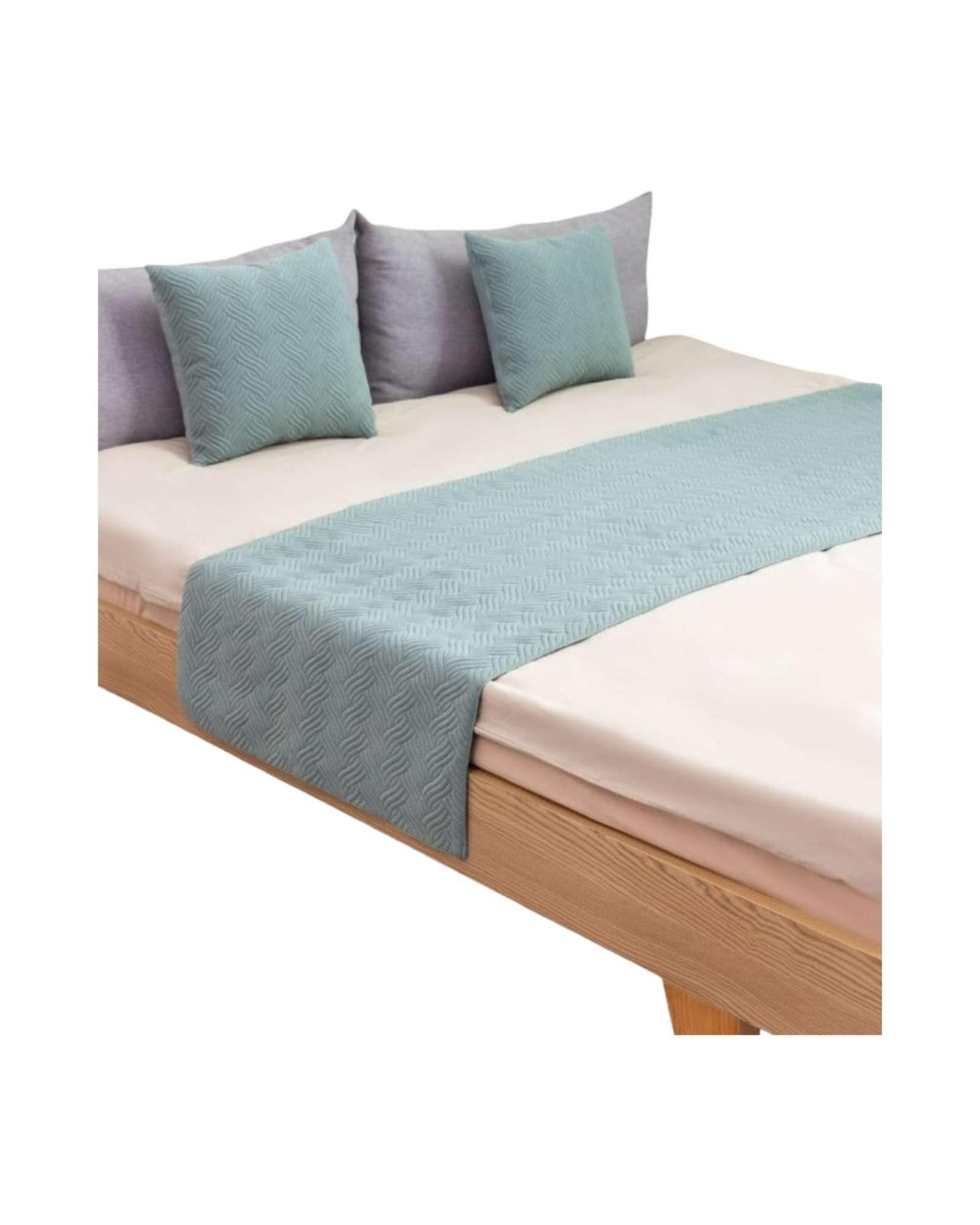 Set de Pieceras Plush + Fundas de Cojin 45×45 celeste-1