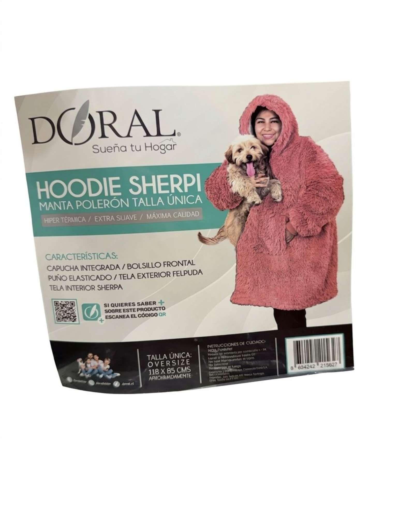 Manta Polerón Hoodie Gigante con Chiporro Sherpa Unisex Térmico A5-4