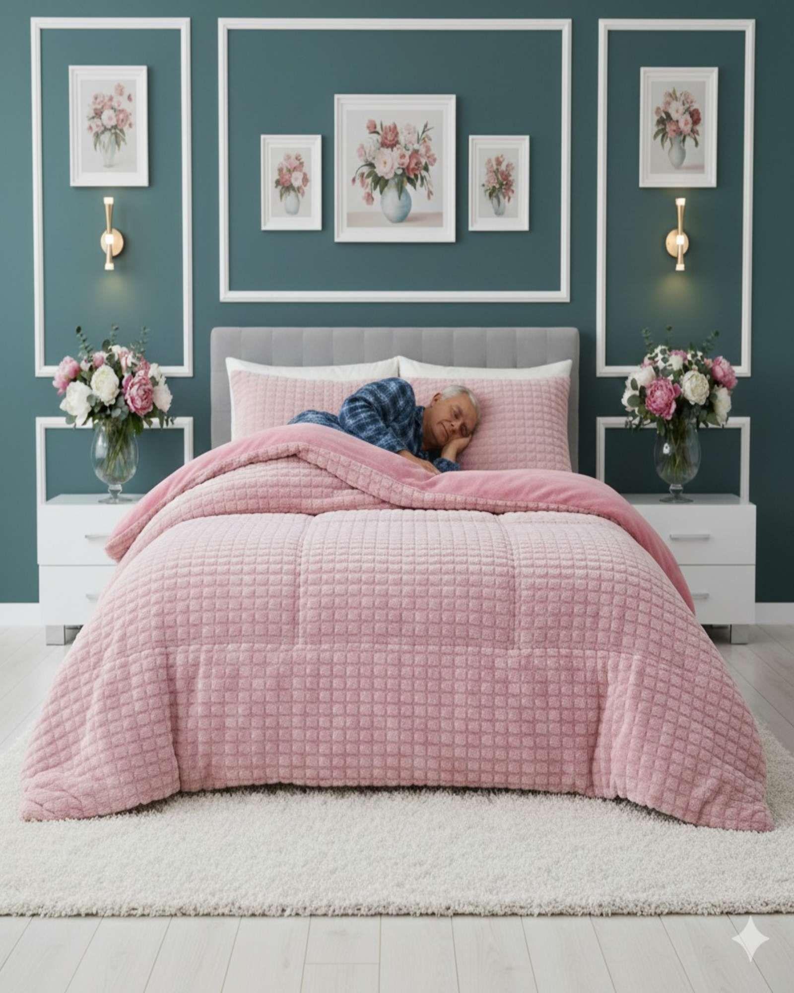 Cubrecama Premium Plush y Chiporro - Invierno 2 Plazas  blanco-3