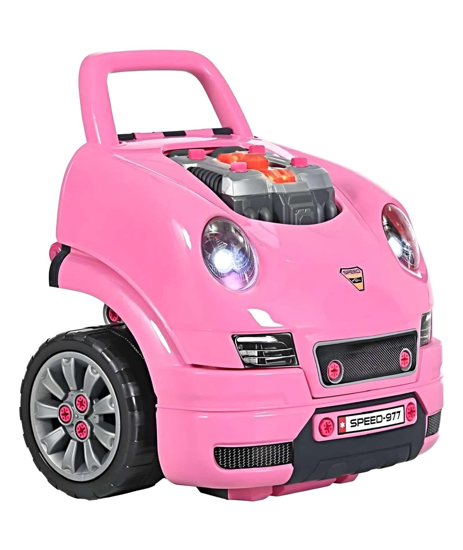 Auto Para Reparar Con Luces Sonidos Y Accesorios Rosa-3