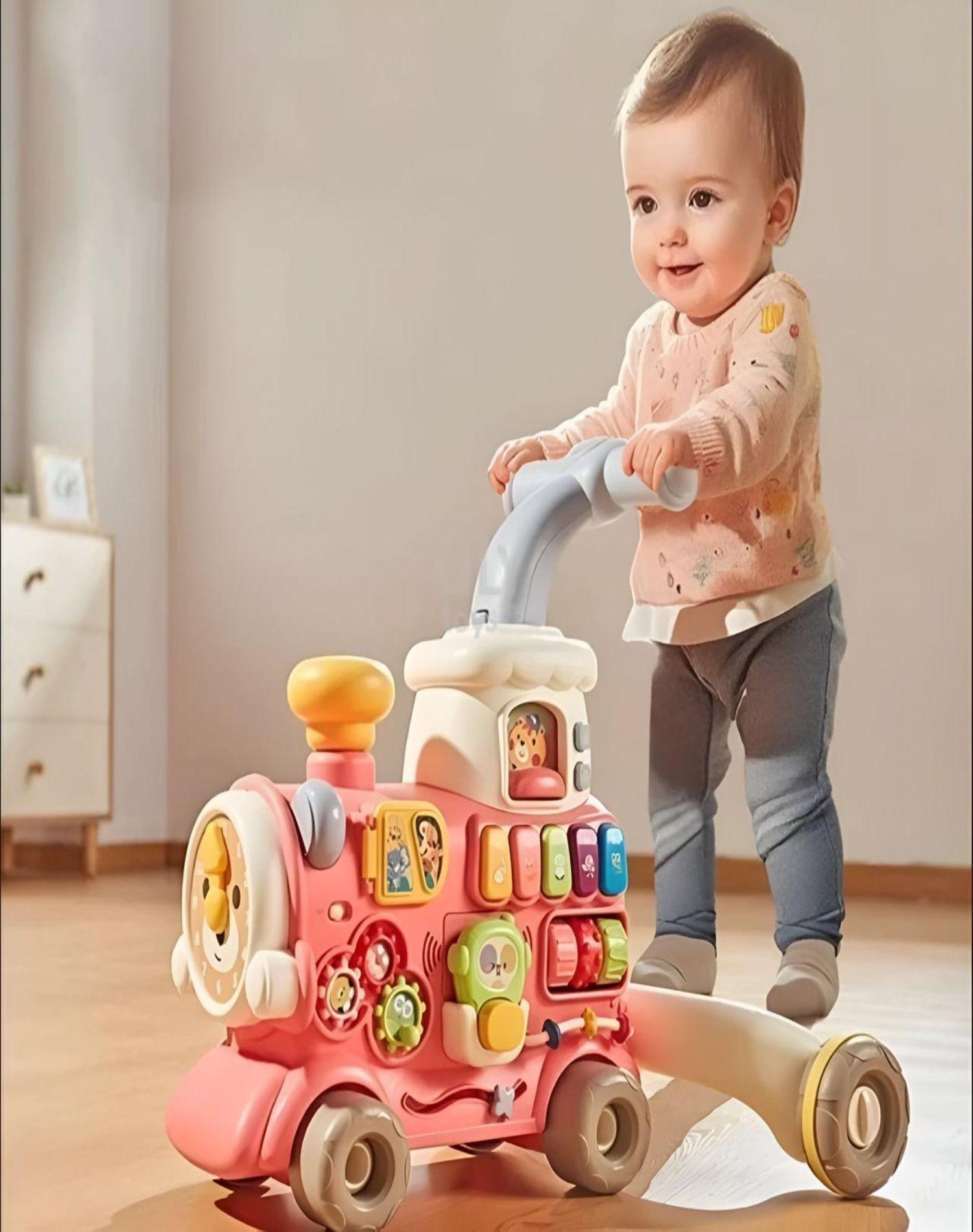 Caminadora Tren 3 en 1 para bebés Rosada 22n3-2