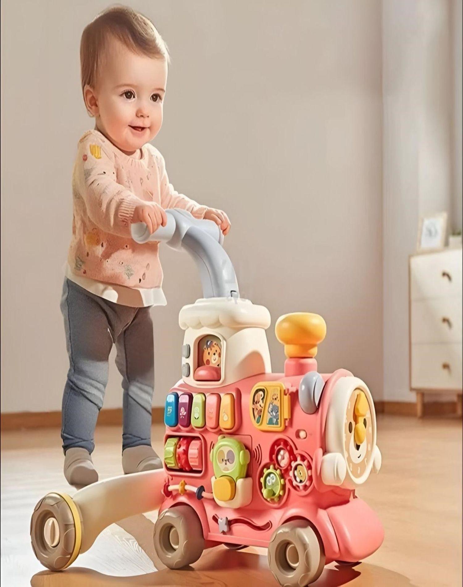 Caminadora Tren 3 en 1 para bebés Rosada 22n3-3