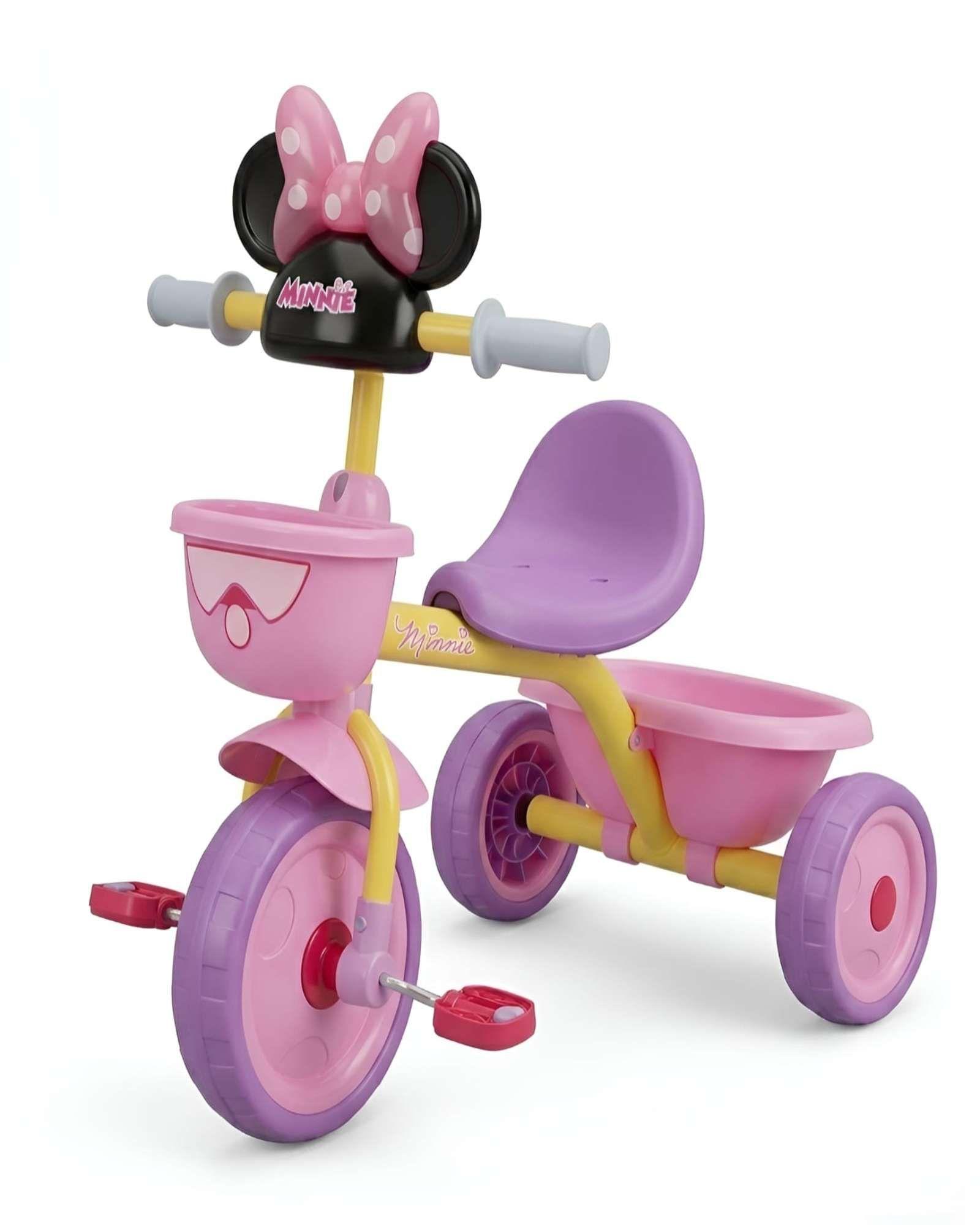 Triciclo Infantil Temático con Canasto Minnie Mouse-4