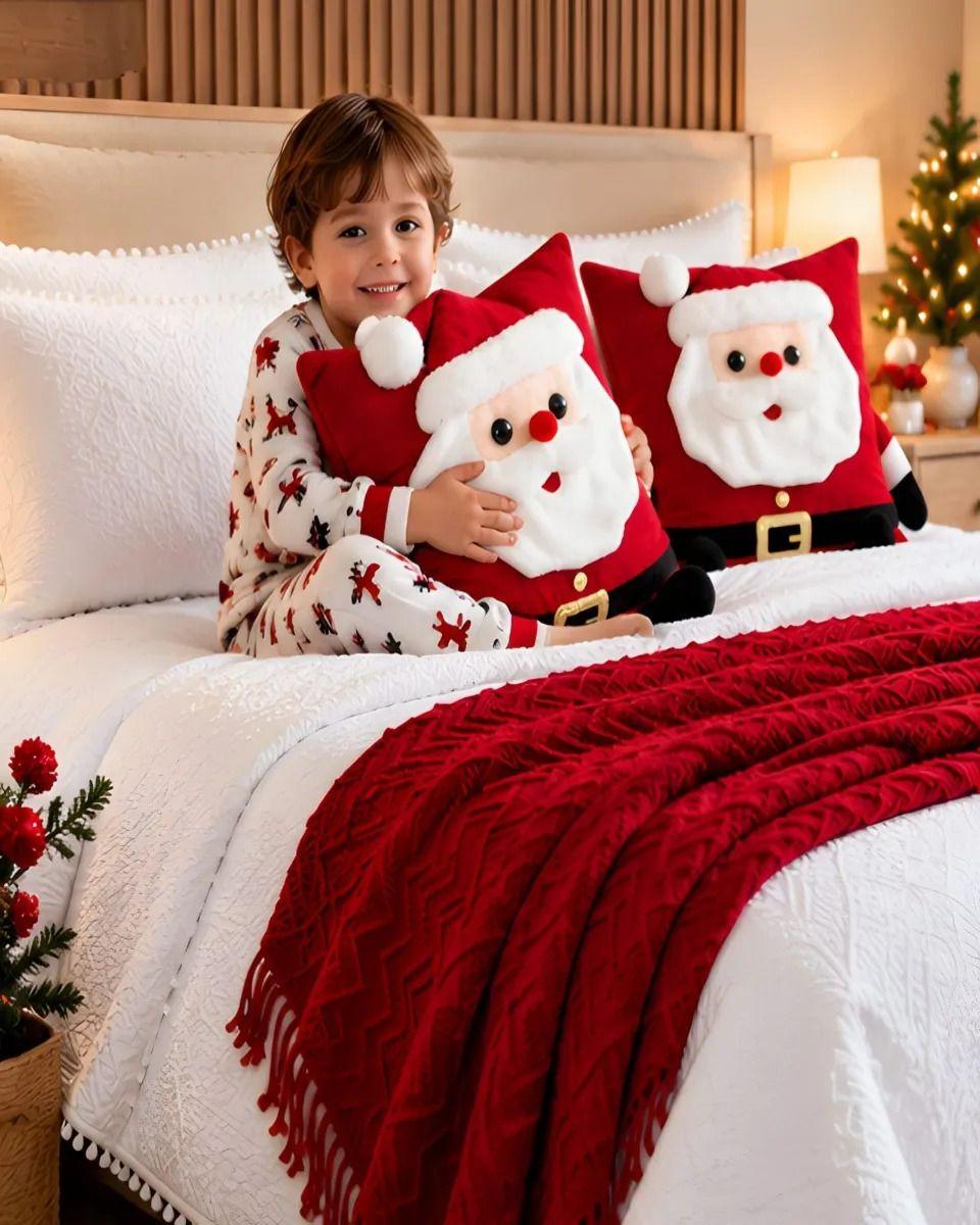 Set de Cama Navideño con Cubrecamas y 2 Fundas de Cojin 1.5 Plaza m13-6