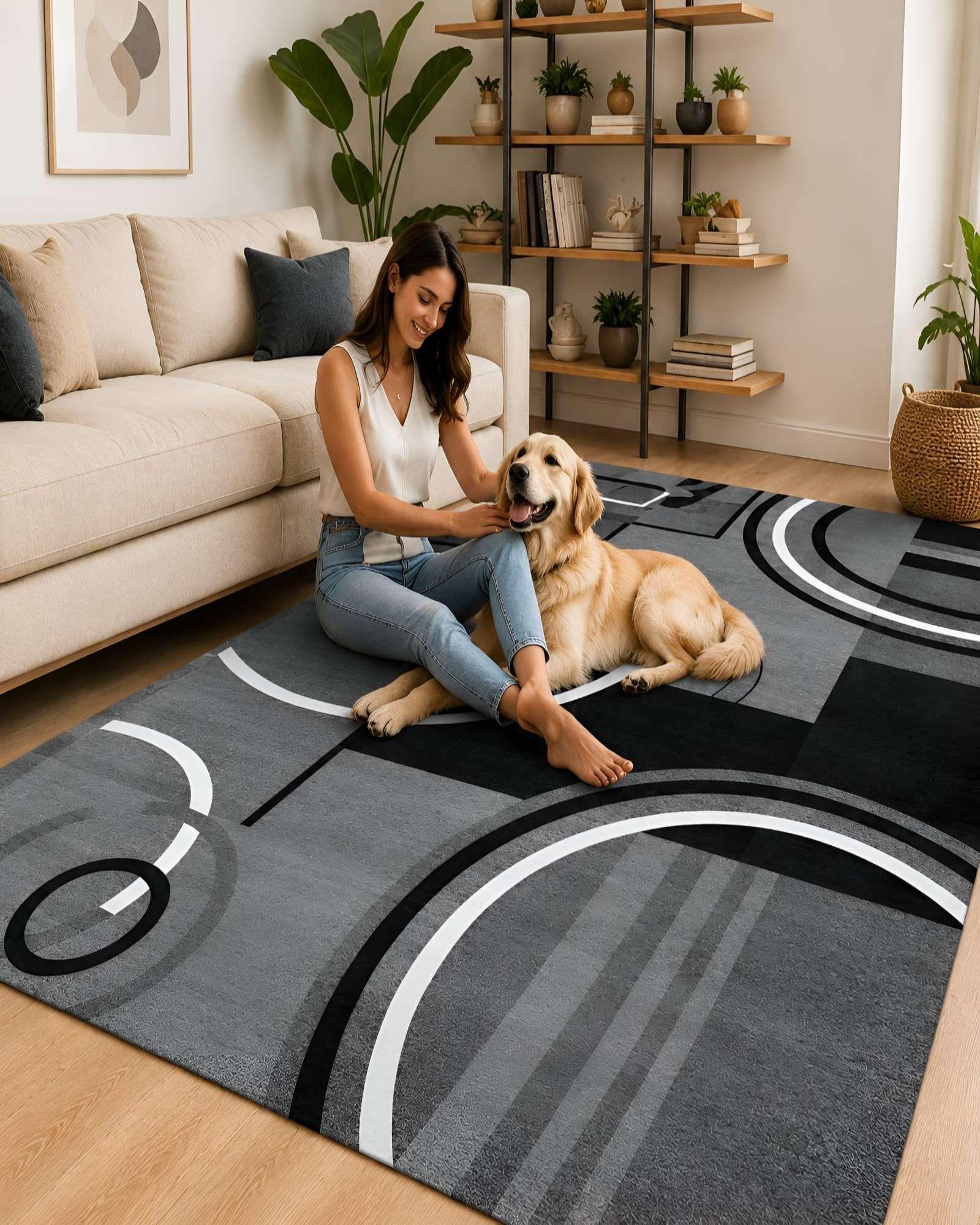 Alfombra de Diseño Geométrico Contemporáneo 200cmx240cm 15-4