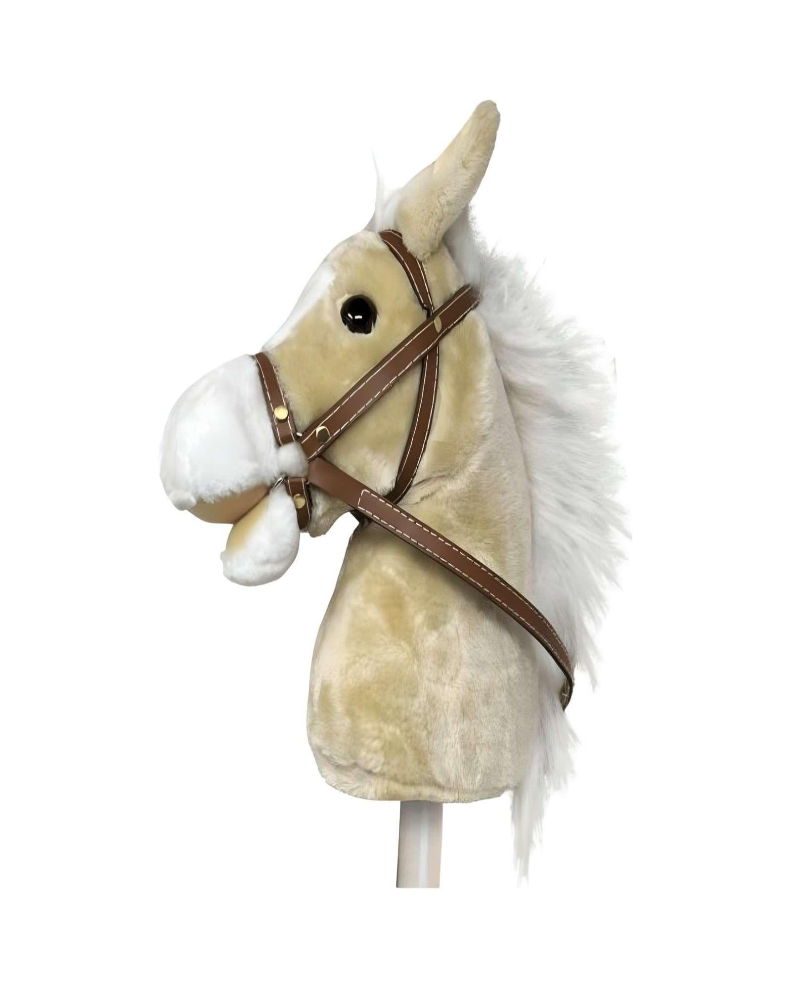Caballo Bastón de Madera con Sonido Beige-1