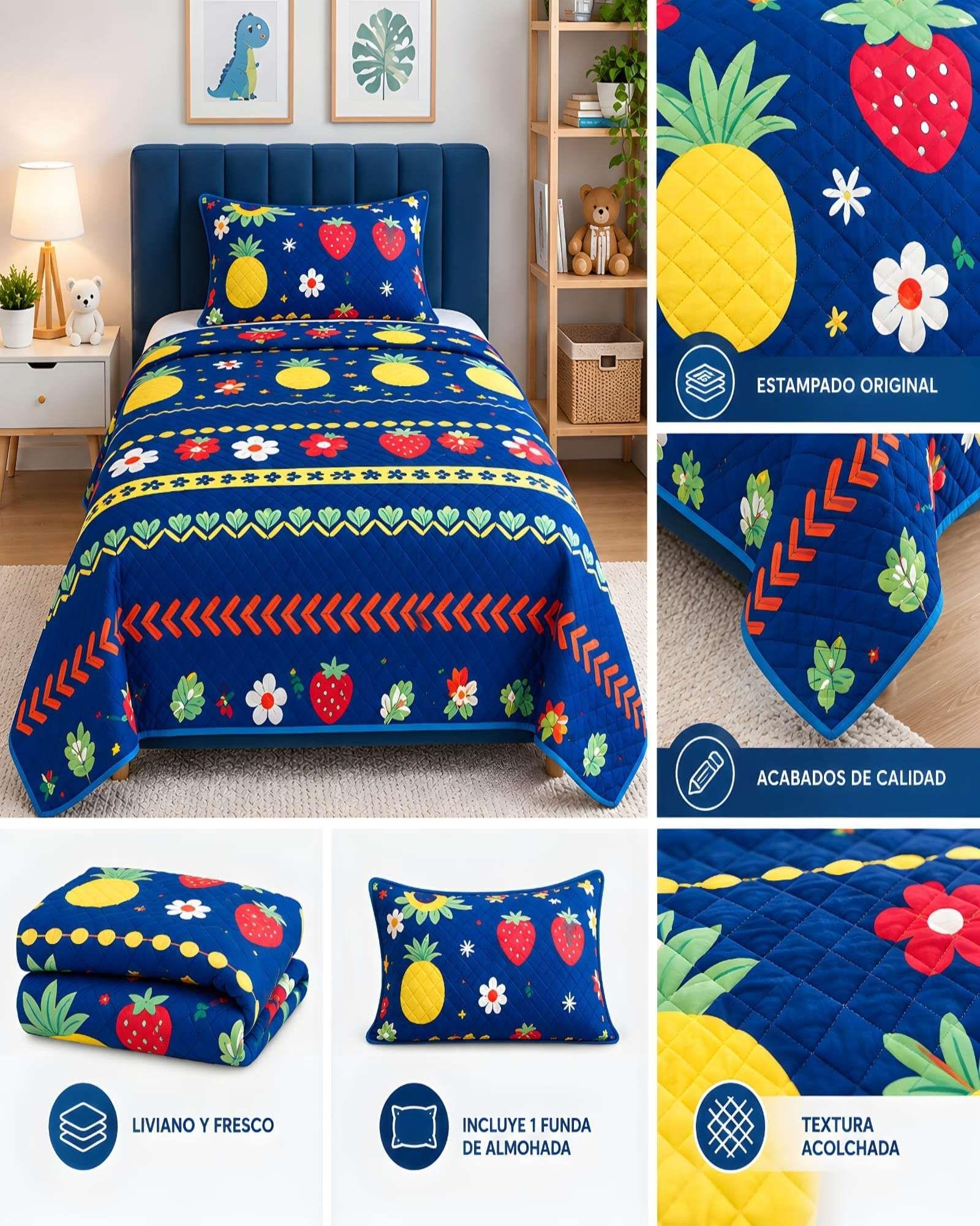 Set de Cubrecama y Funda de Almohada 1.5 plaza 180x230cm A3-5