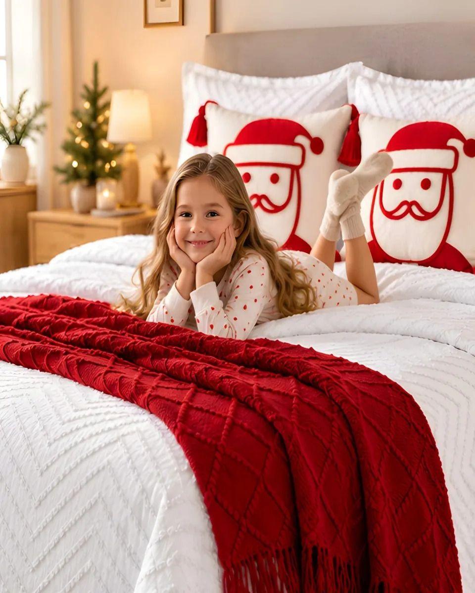 Set de Cama Navideño con Cubrecamas y 2 Fundas de Cojin 1.5 Plaza m22-4