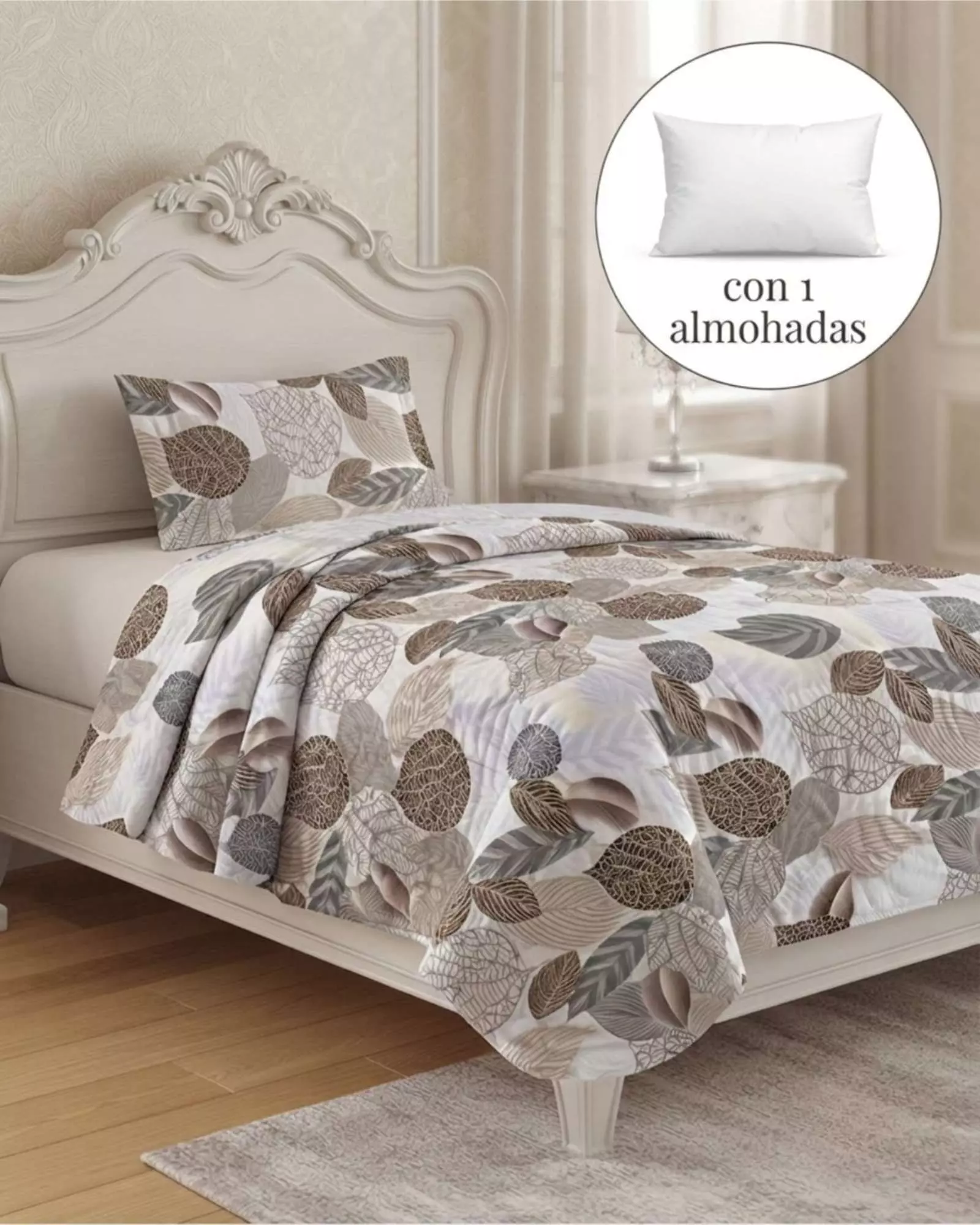 Cubrecama Quilt de Verano 1.5 Plazas Delgado + 1 Almohada 02-4
