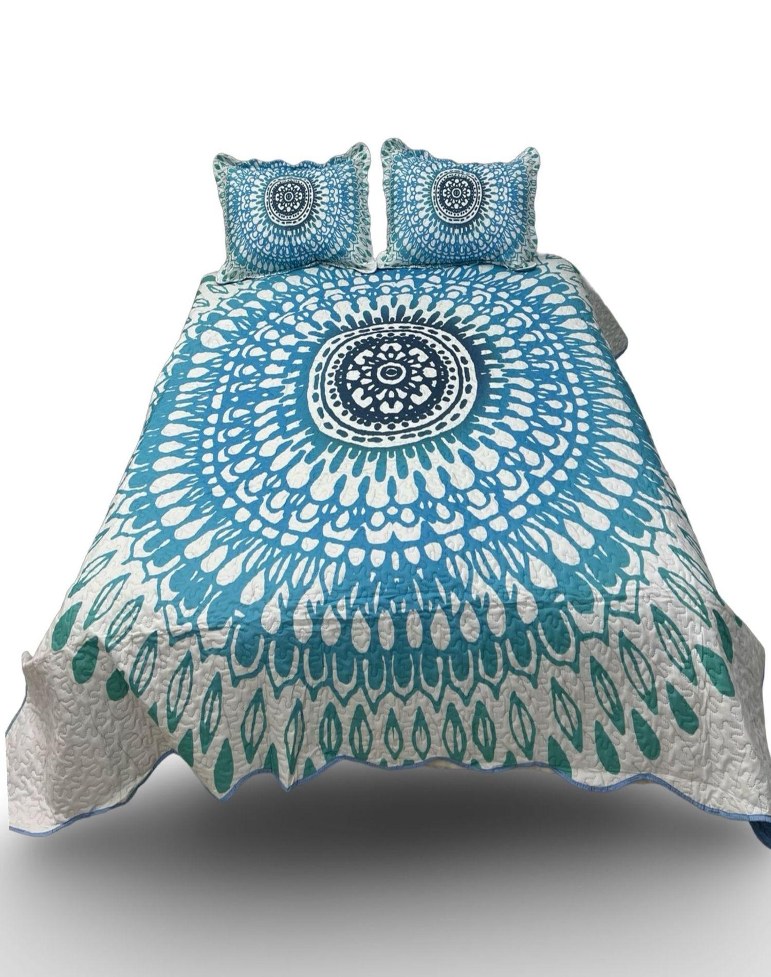 Cubrecama Quilt Mandala - 2 Plazas Elegante A1-0