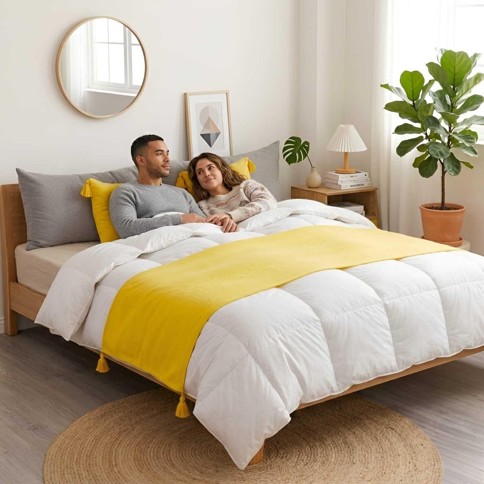 Piecera de Cama Diseño Lino con Borlas-4