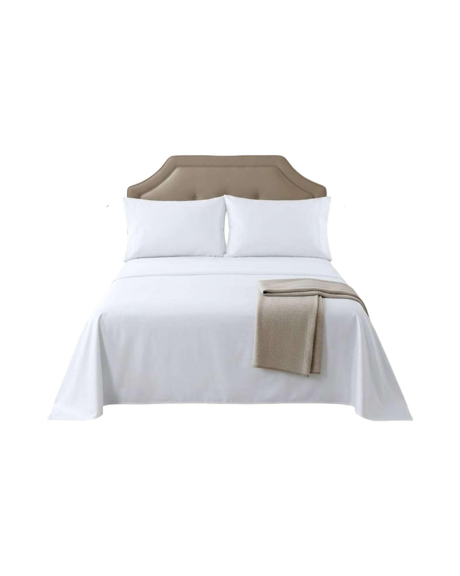 Juego de Sábanas 2 plazas Resistencia y Elegancia para tu Descanso Diario blanco-2