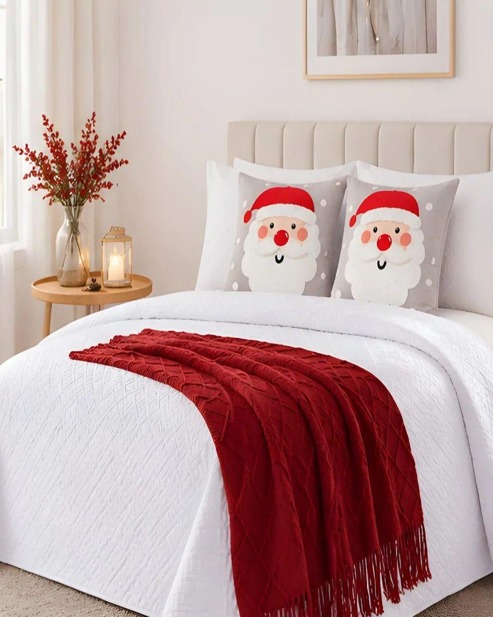 Set de Cama Navideño con Cubrecamas y 2 Fundas de Cojin King m27-0