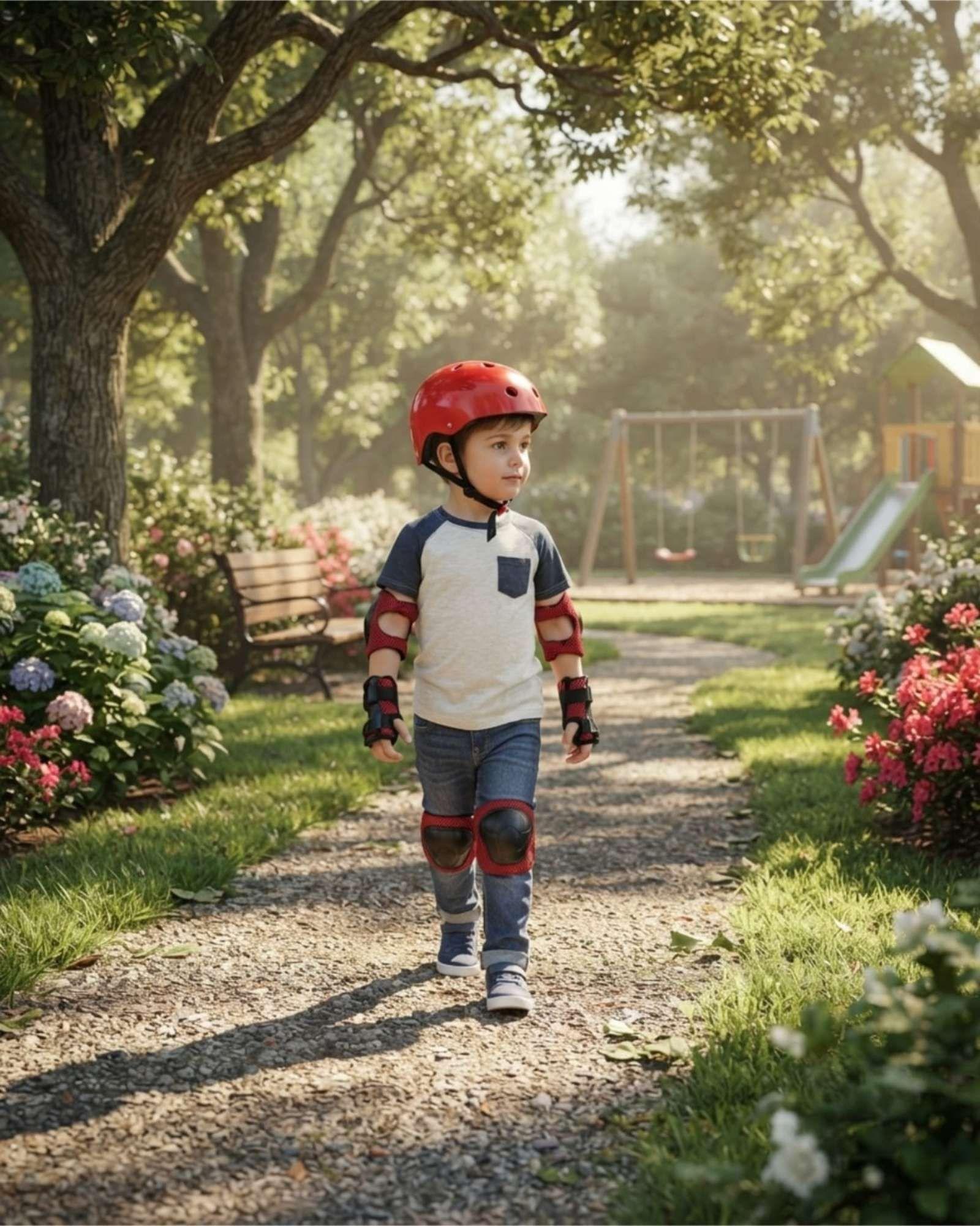 Kit De Proteccion Infantil Casco Rodilleras Coderas Y Muniqueras 03-4