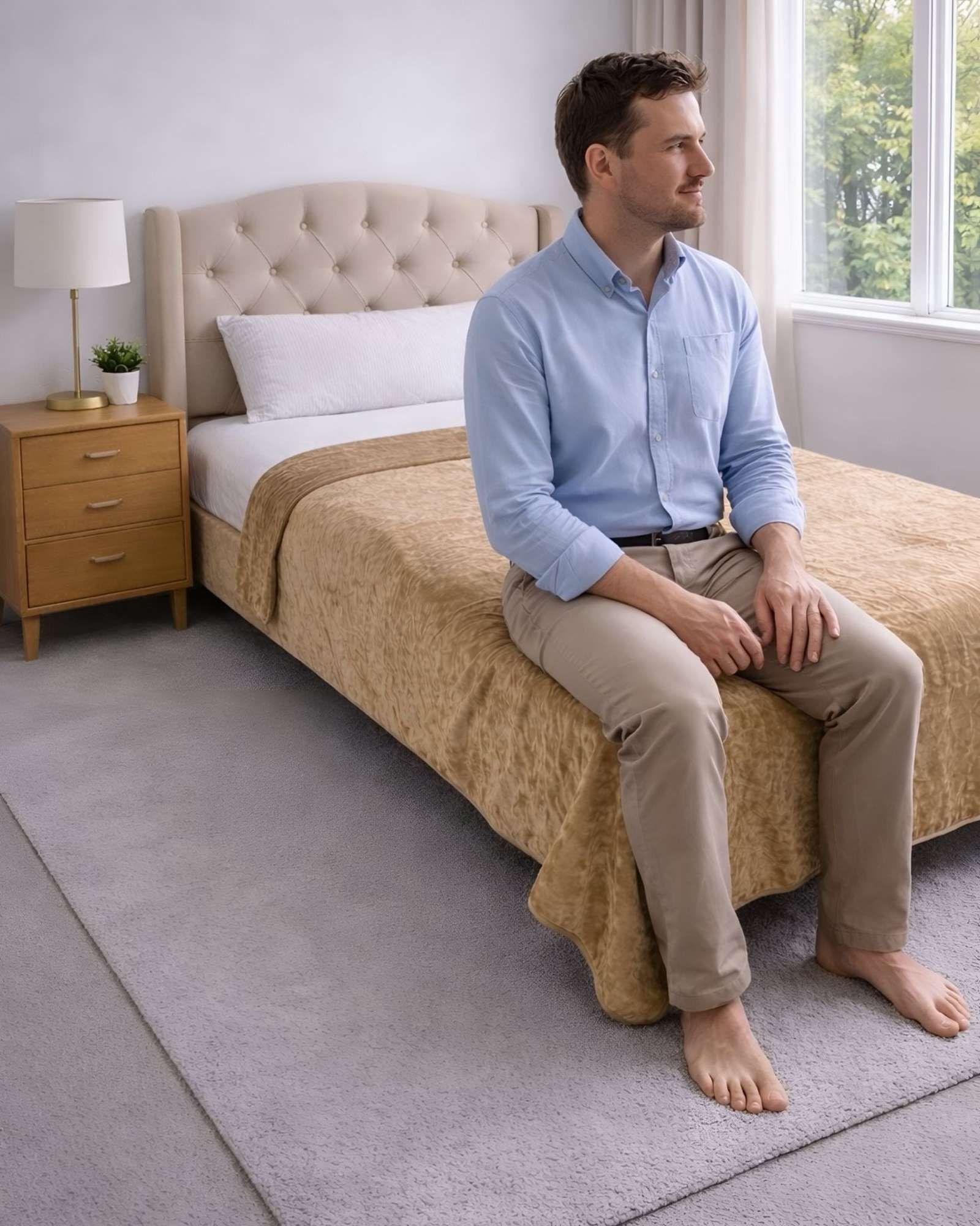 Mantas Frazada de Plush con Chiporro beige-4