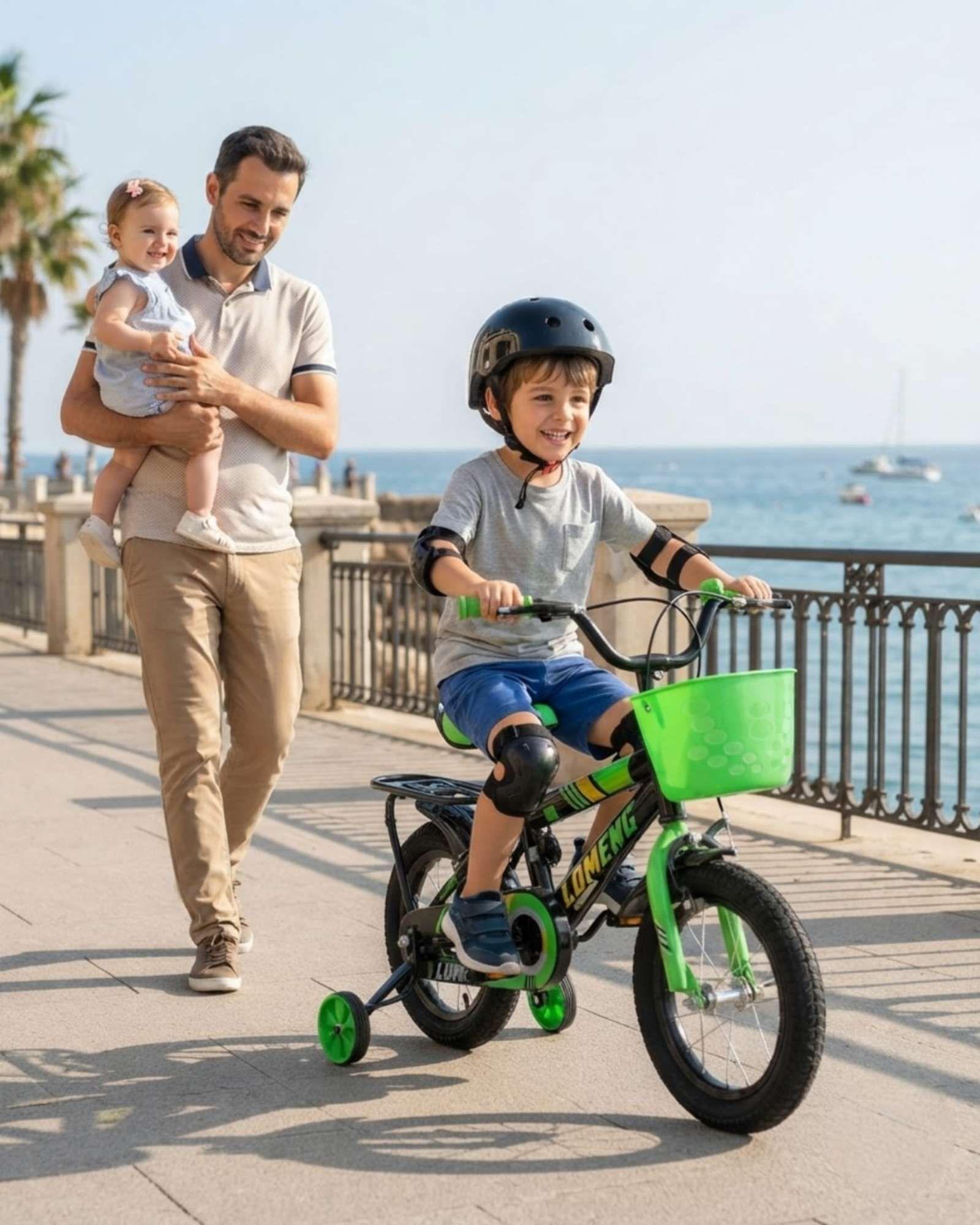 Bicicleta Para Niños Aro 14 Con Kit De Protección Y Casco 04-2